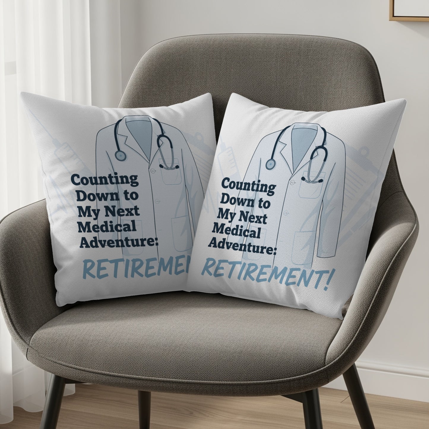 Counting Down to My Next Medical Adventure Retirement | Doctor Gift | Retirement Celebration Gift Pillows & Pillow Cases - Retiree Gifts Retirement Party