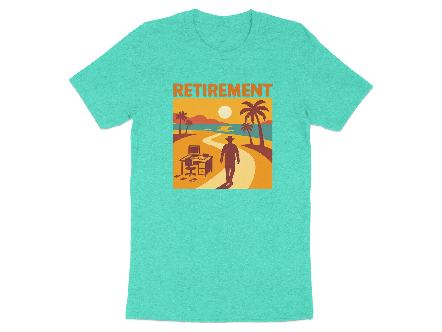 Retirement Graphic Design | A New Path Beckons | Soft Color Bella T-Shirts - Retiree Gifts Retirement Party