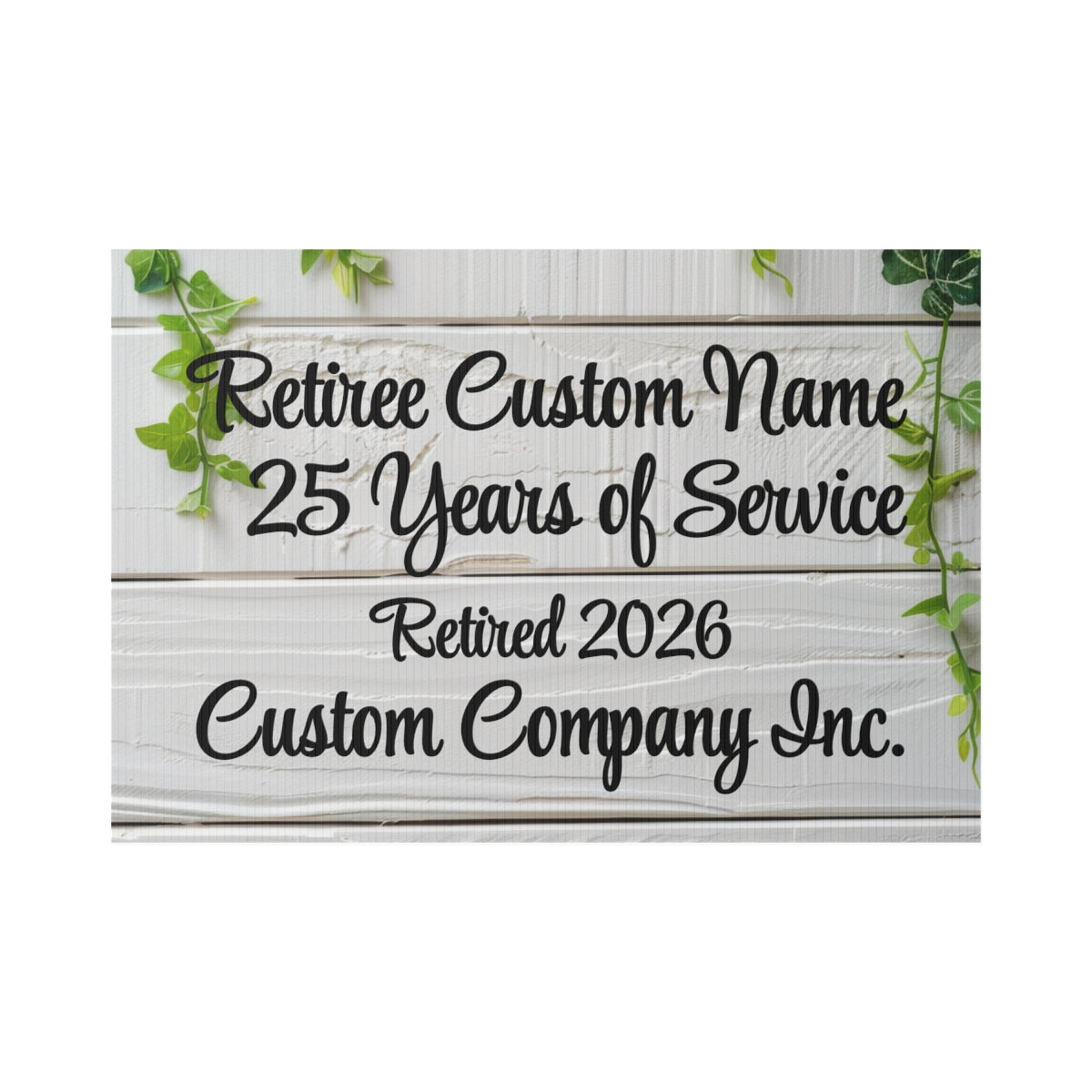 Retired Custom Name 25 Years of Service sign product