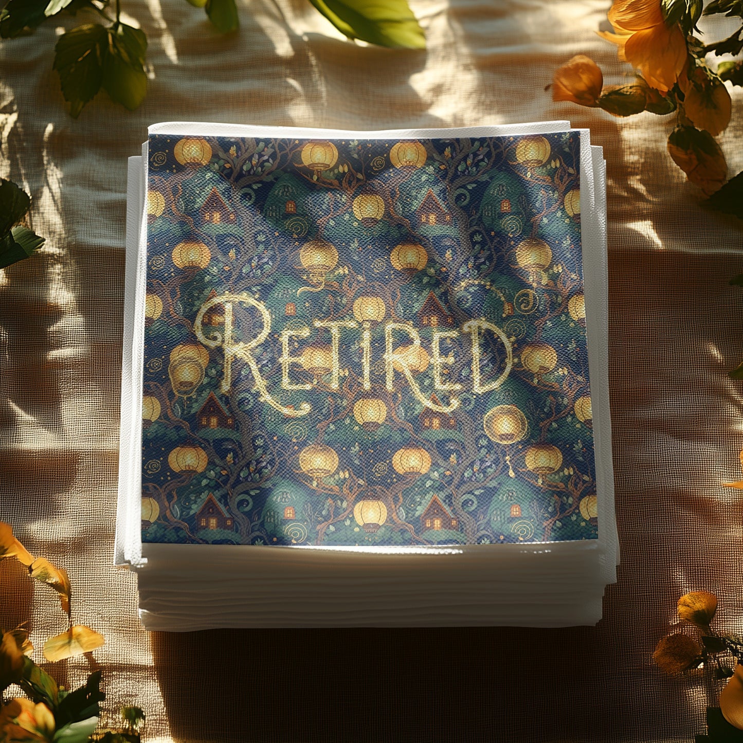 Retired Stacked Decorative Paper Napkin Set