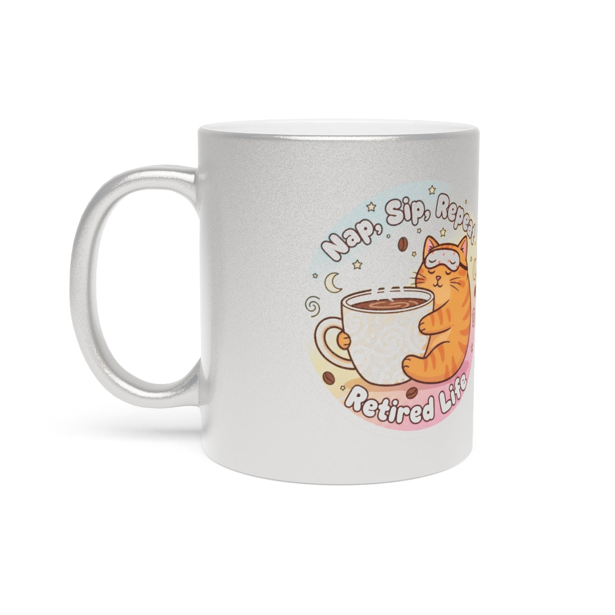 Nap Sip Repeat Retired Life Cute Cat Coffee Mug