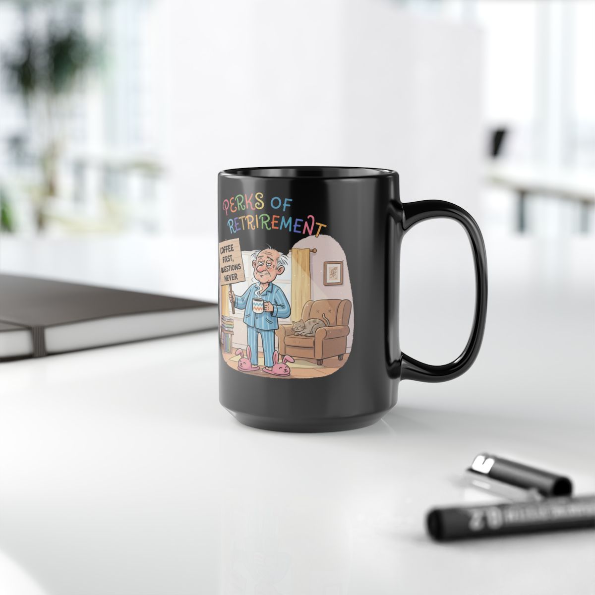 Perks of Retirement Funny Office Coffee Mug
