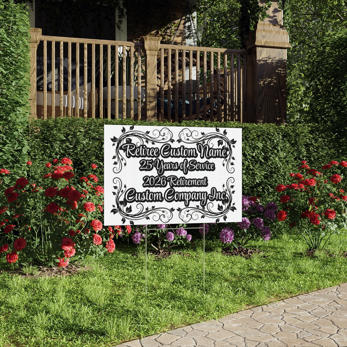 Custom Retirement Yard Sign 25 Years Service Product