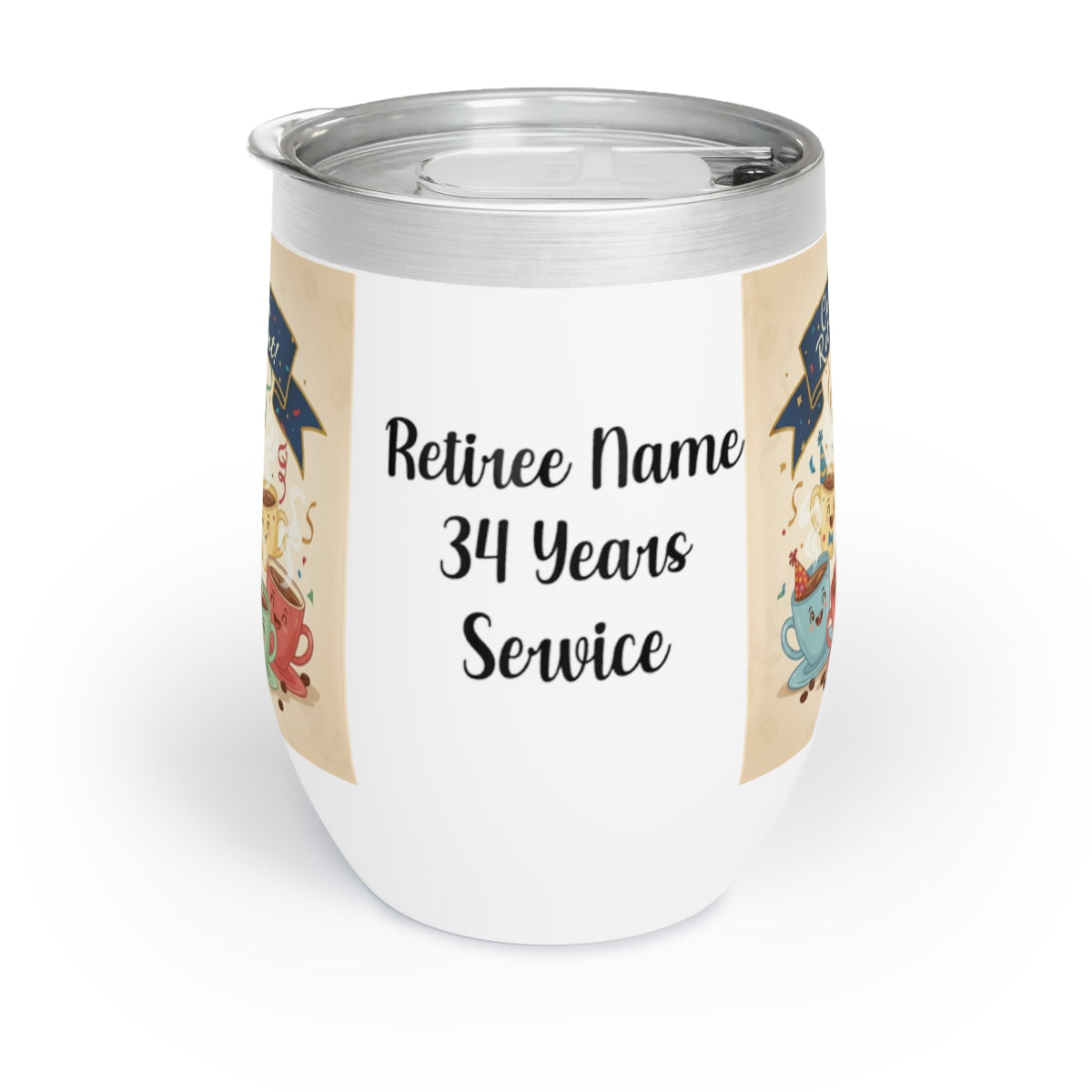 Retiree Name 34 Years Service Insulated Cup