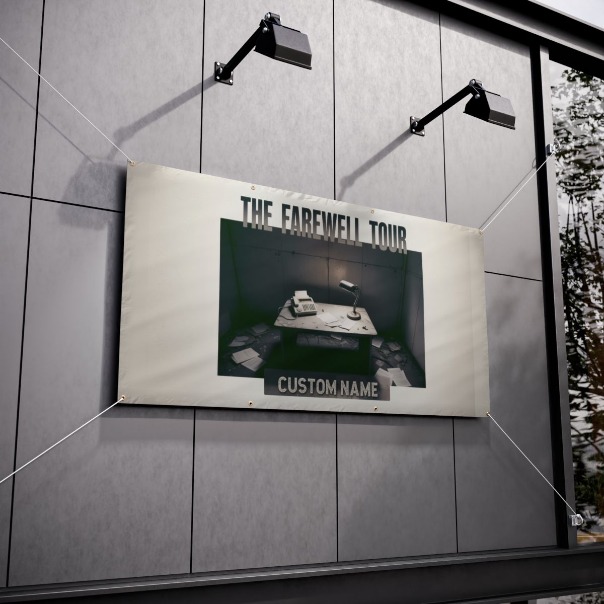 The Farewell Tour featuring Desk and Typewriter Vinyl Banner or Yard Sign - Retiree Gifts Retirement Party