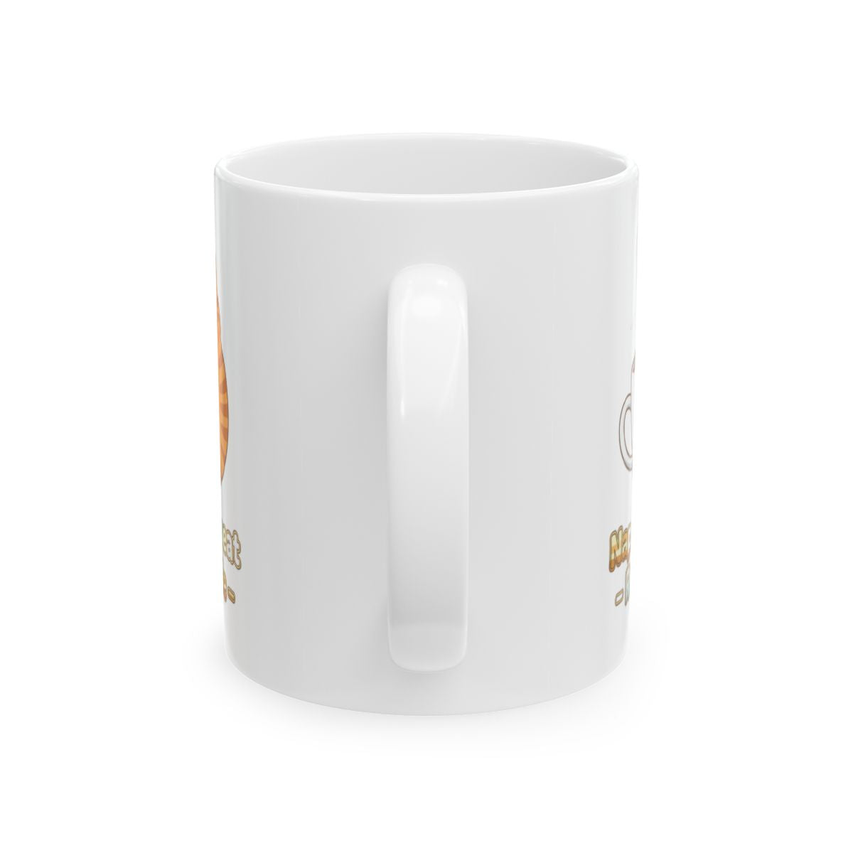 Cute Cat and Donut Design White Mug