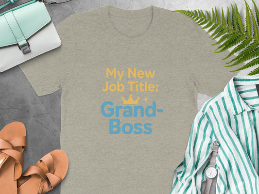 My New Job Title Grand Boss | Show off Retirement Role | Soft Color Bella T-Shirts - Retiree Gifts Retirement Party