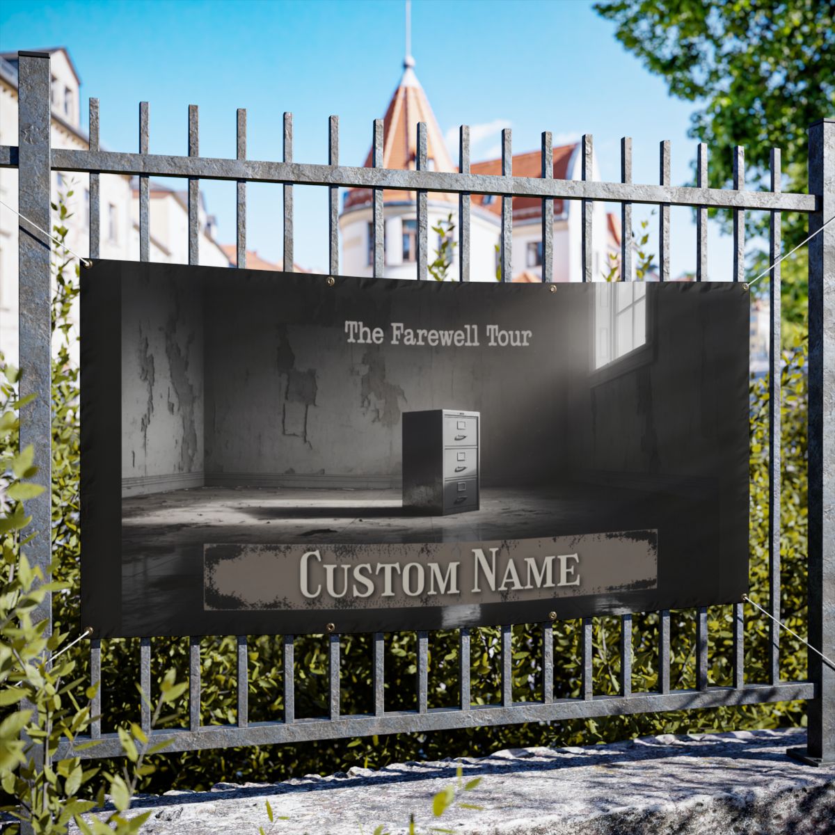 The Farewell Tour Room Scene Image Style Vinyl Banner or Yard Sign - Retiree Gifts Retirement Party