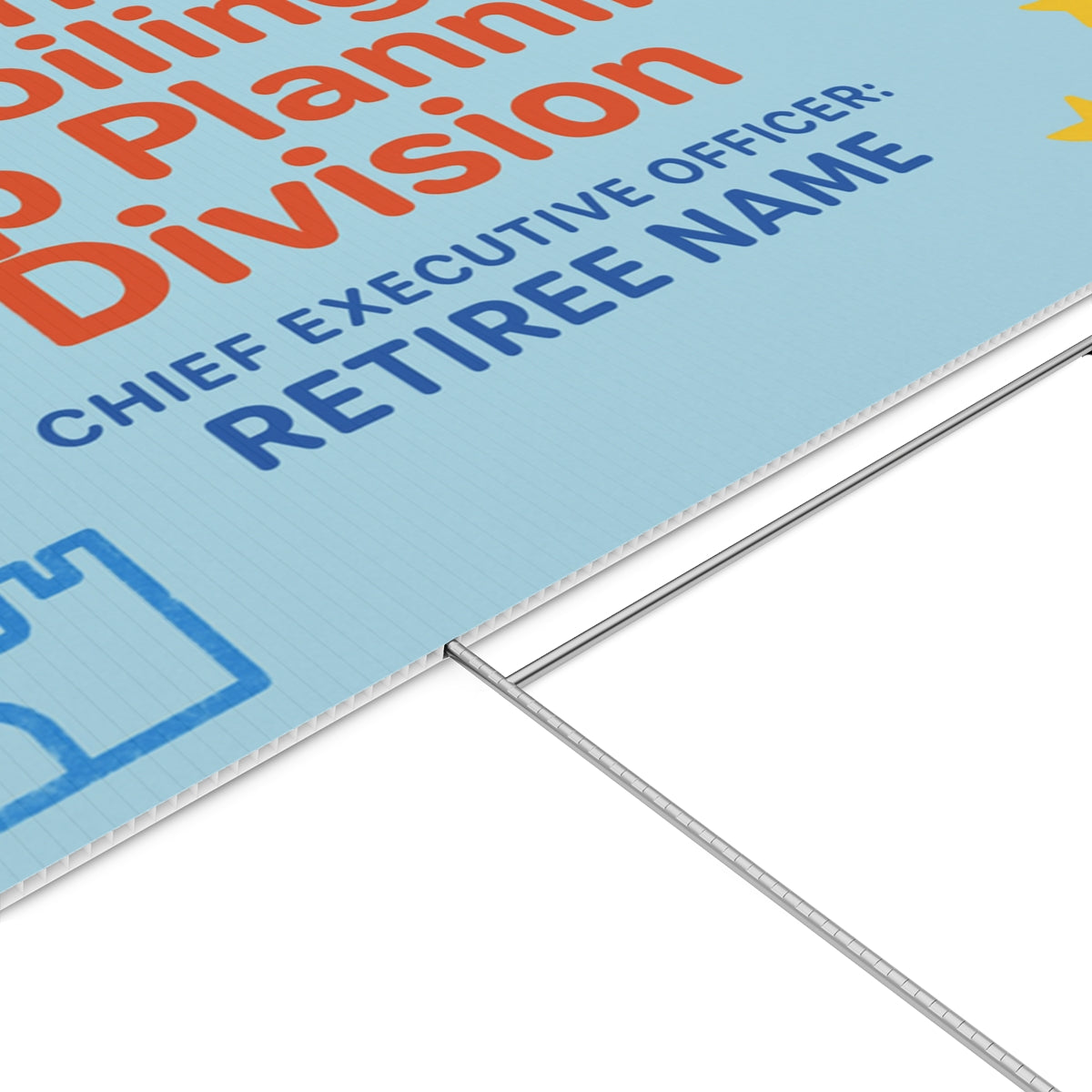 Grandkid Spoiling Trip Planning Retiree Name Large Vinyl Banner or Yard Sign - Retiree Gifts Retirement Party