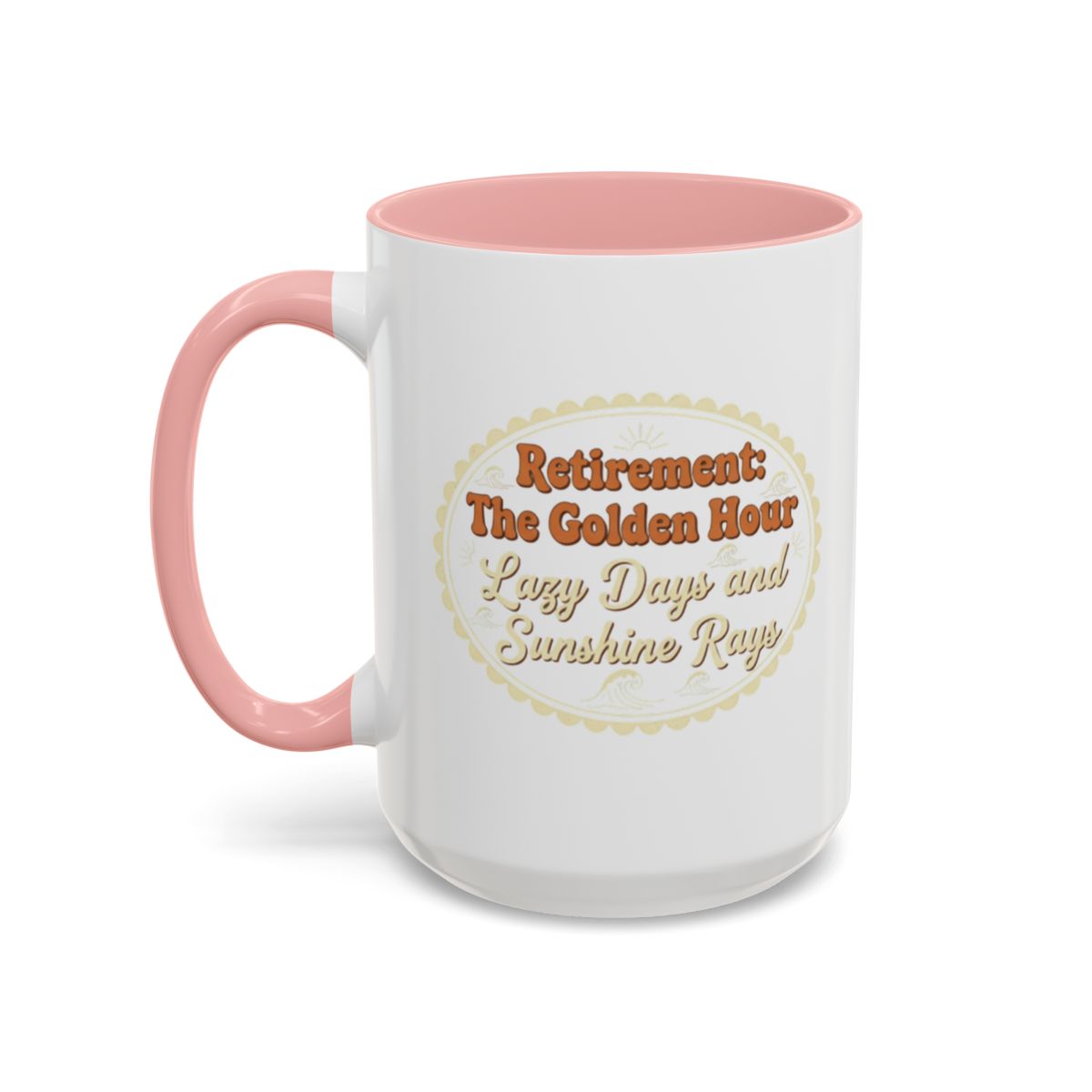 Retirement: The Golden Hour Lazy Days and Sunshine Rays | Gold Silver Black or Access Mugs - Retiree Gifts Retirement Party