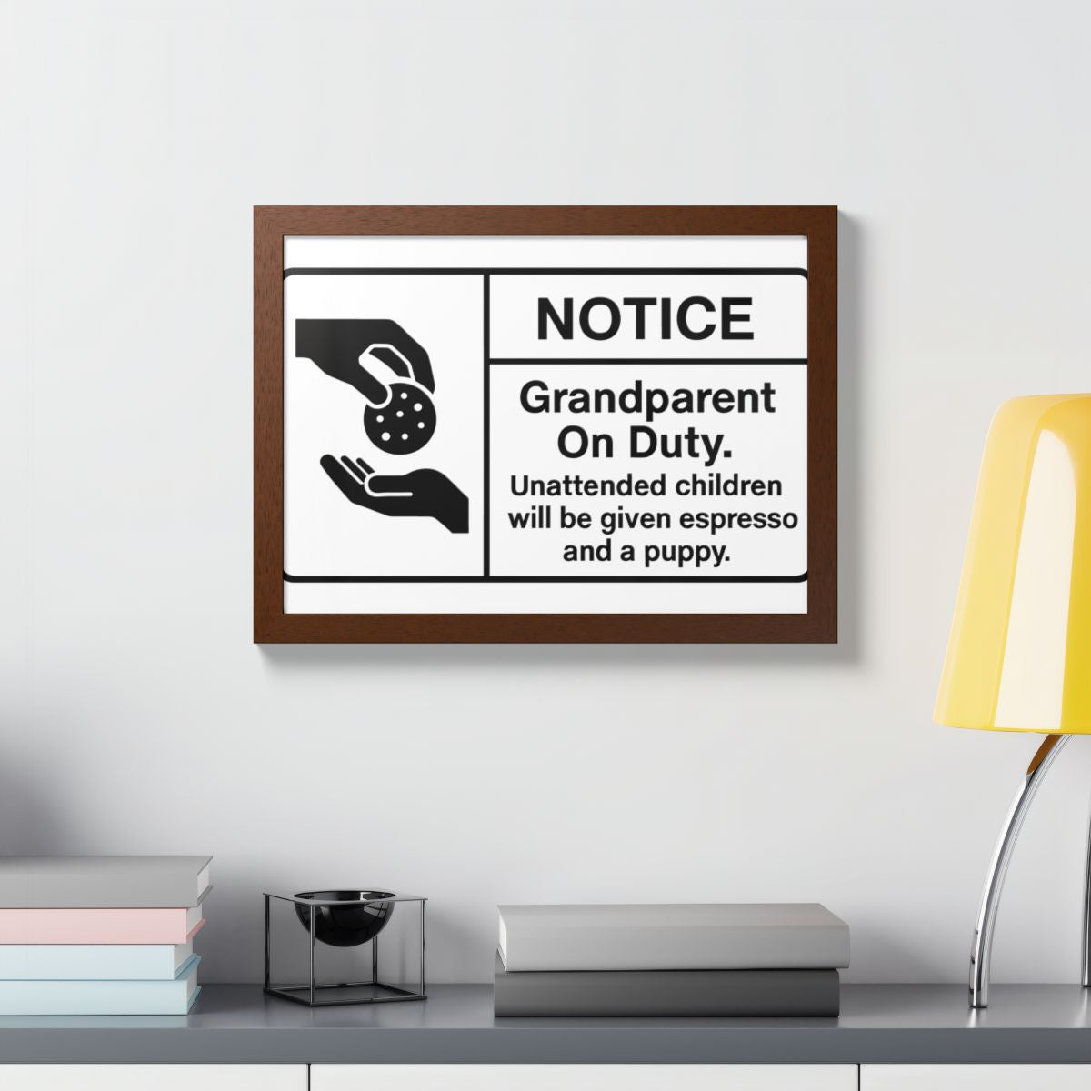 Grandparent On Duty Warning Funny Framed Art Posters - Retiree Gifts Retirement Party