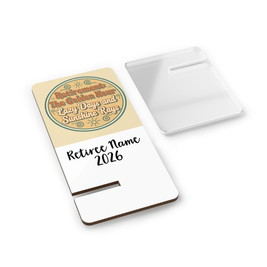 Retirement The Golden Hour Lazy Days Sunshine Rays | Retirement The Golden Hour Personalized Phone Stand or Phone Charger - Retiree Gifts Retirement Party