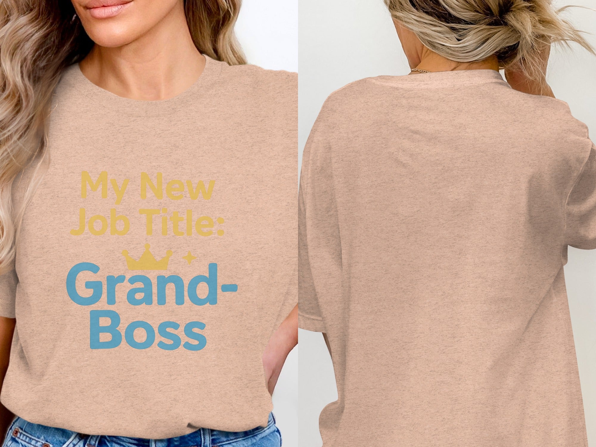 My New Job Title Grand Boss | Show off Retirement Role | Soft Color Bella T-Shirts - Retiree Gifts Retirement Party