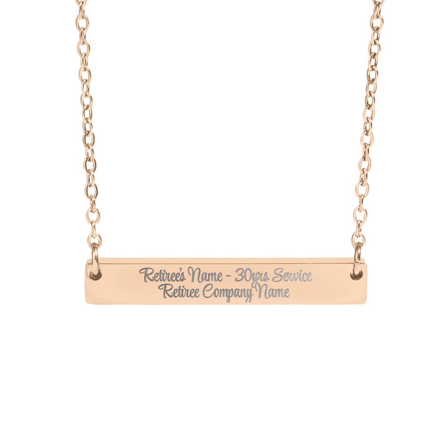Personalized Engraved Name Bar Necklace for Retirees