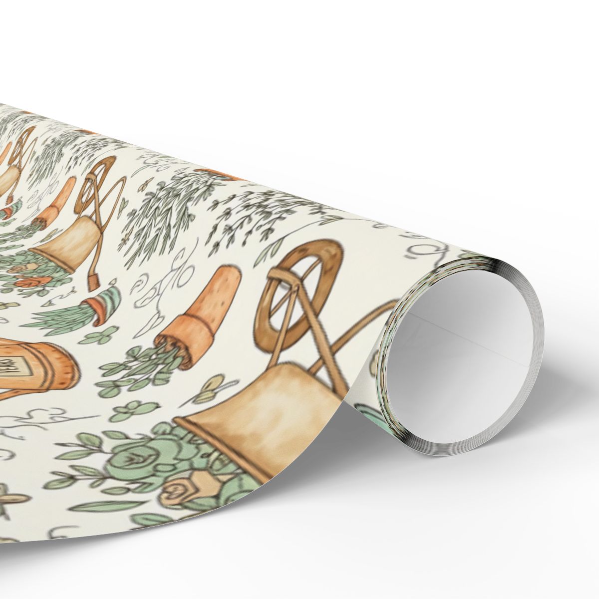 Garden Tools and Herbs Print Gift Wrap Roll