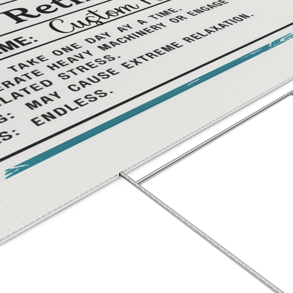 Rx For Retirement Prescription Funny Gag Gift Vinyl Banner or Yard Sign - Retiree Gifts Retirement Party