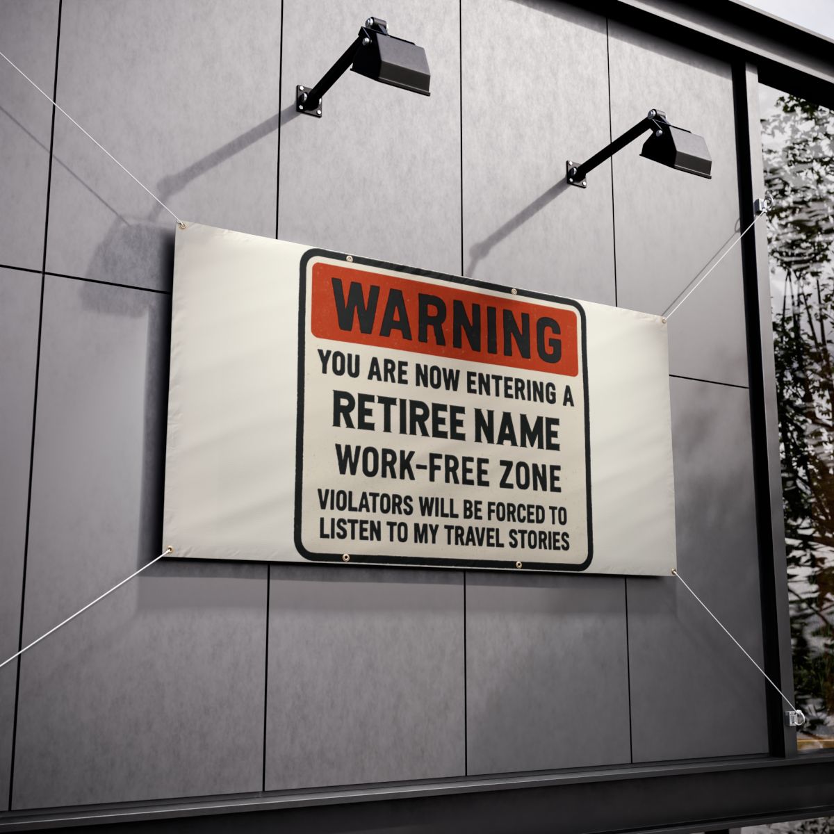 Warning You Are Now Entering A Retiree Zone Large Vinyl Banner or Yard Sign - Retiree Gifts Retirement Party
