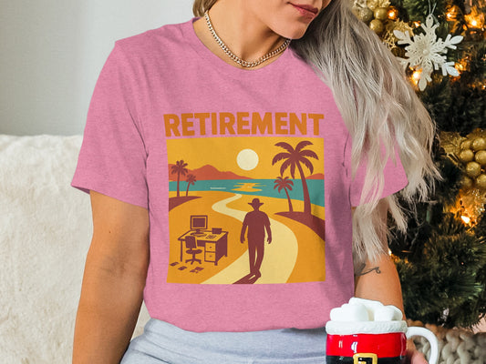 Retirement Graphic Design | A New Path Beckons | Soft Color Bella T-Shirts - Retiree Gifts Retirement Party