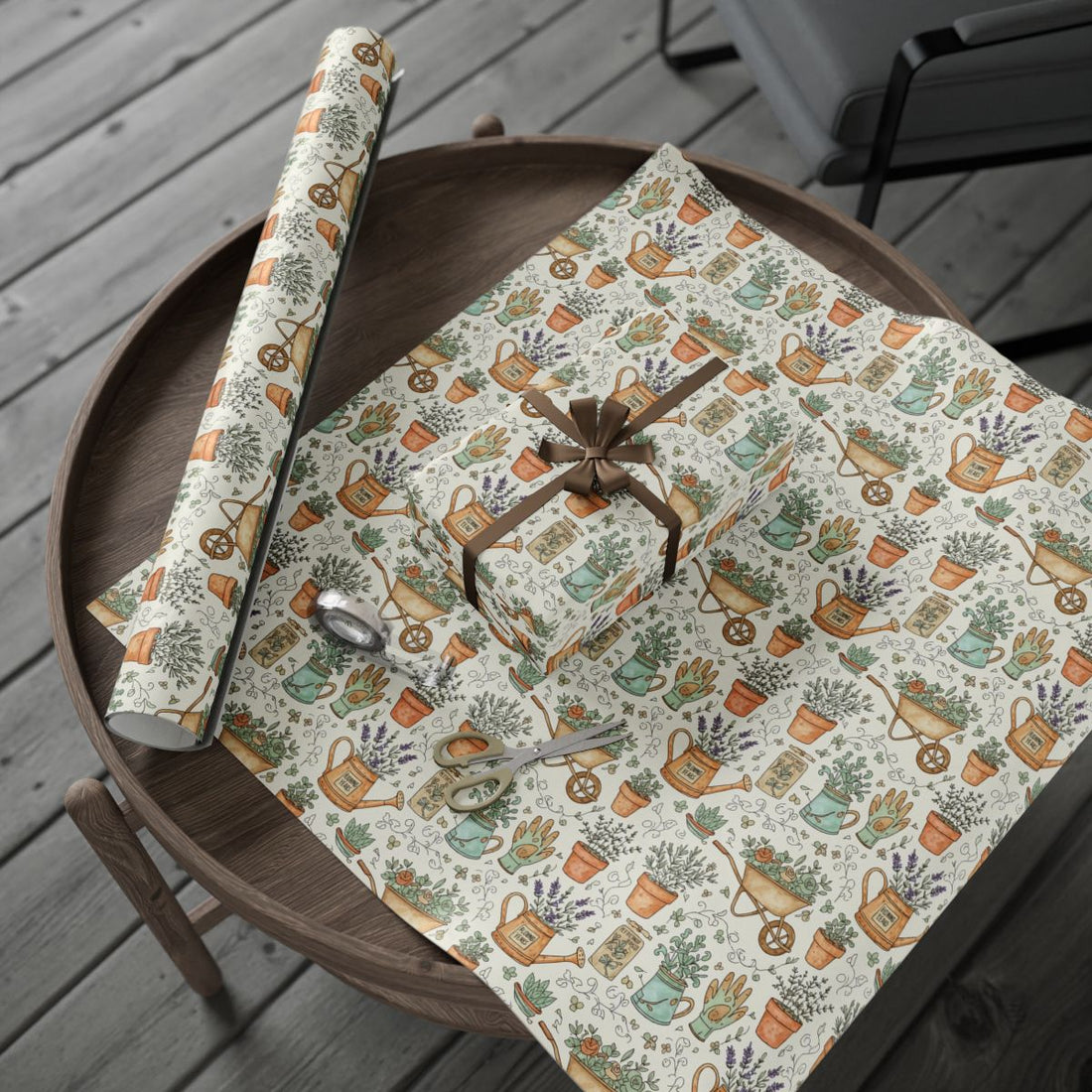 Personalized Gardening Theme Gift Wrapping Paper