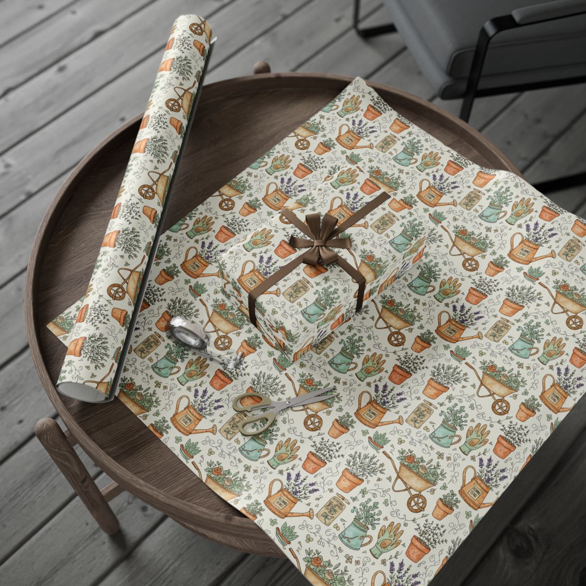Personalized Gardening Theme Gift Wrapping Paper