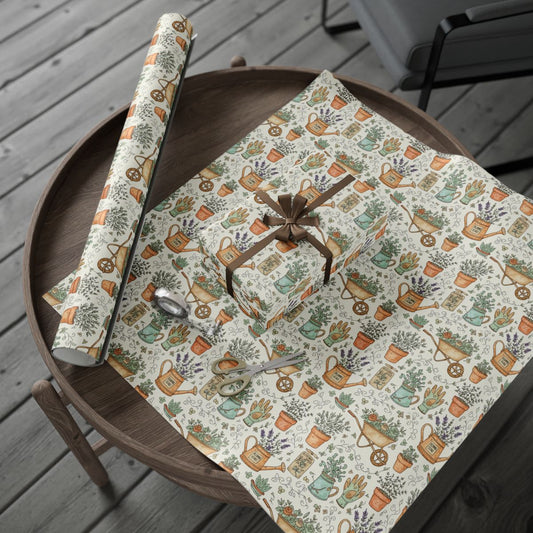 Personalized Gardening Theme Gift Wrapping Paper