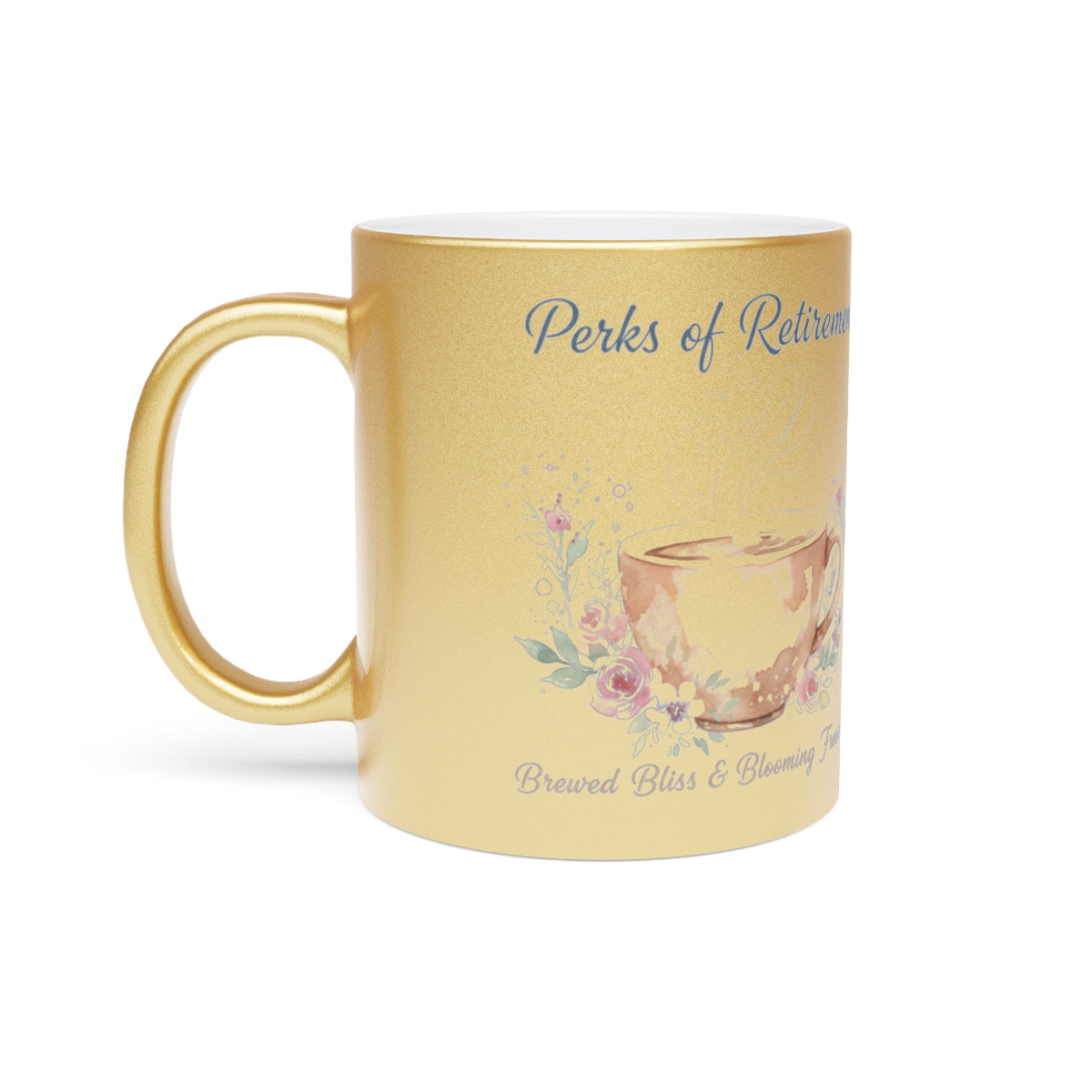 Perks of Retirement Brewed Bliss and Blooming Joy Mug