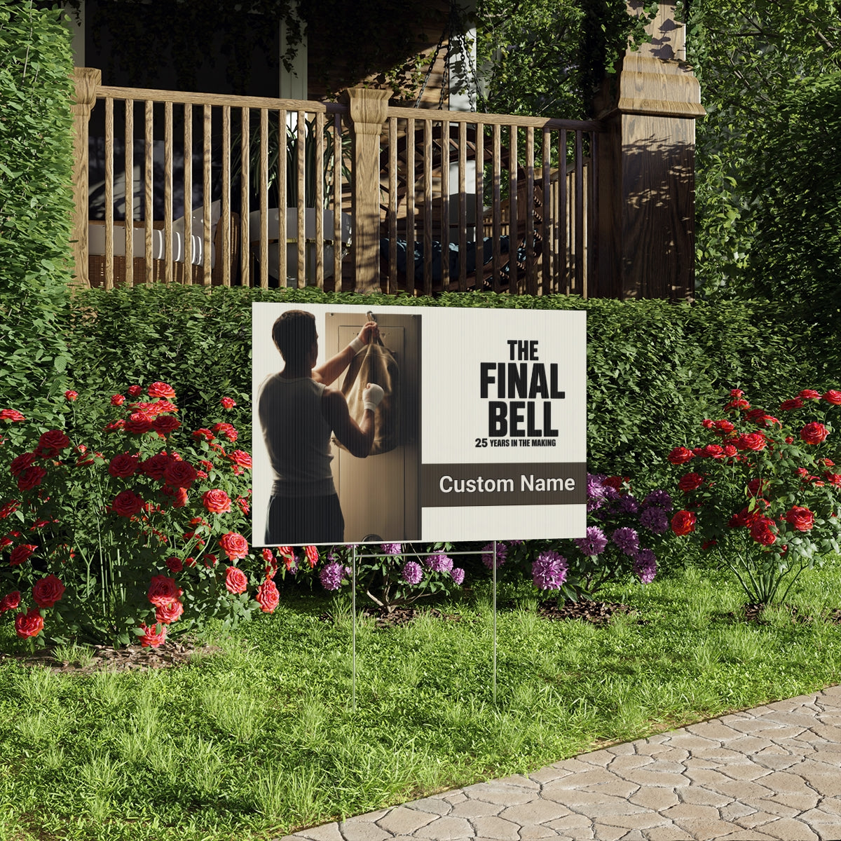 The Final Bell Years In The Making Athletic Boxer Vinyl Banner or Yard Sign - Retiree Gifts Retirement Party