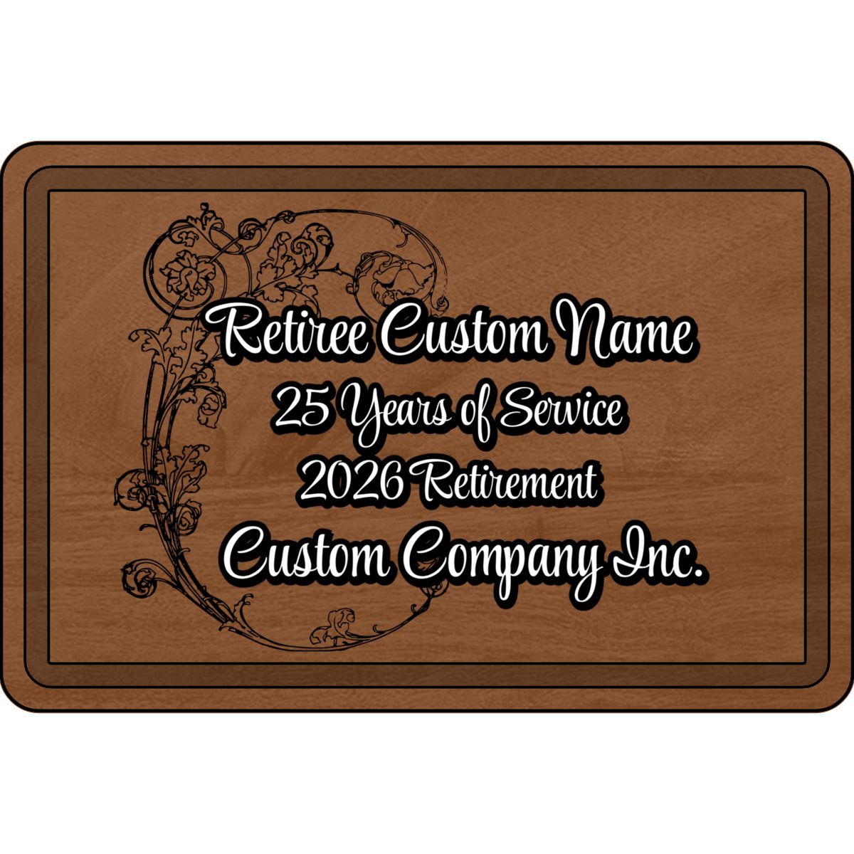 Retiree Custom Name 25 Years of Service 2026 Retirement Plaque