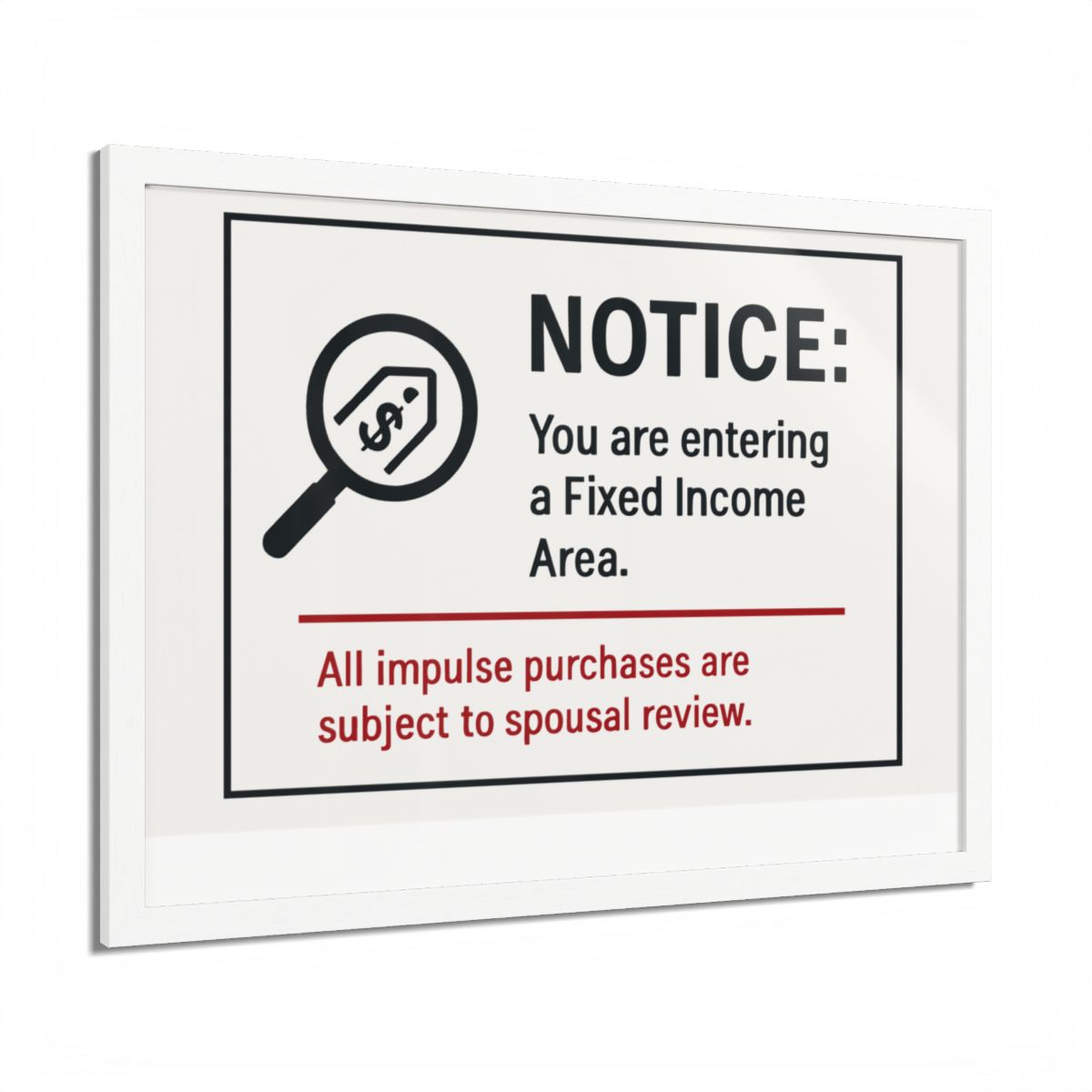 Fixed Income Area Impulse Purchases Spousal Review Framed Art Posters - Retiree Gifts Retirement Party