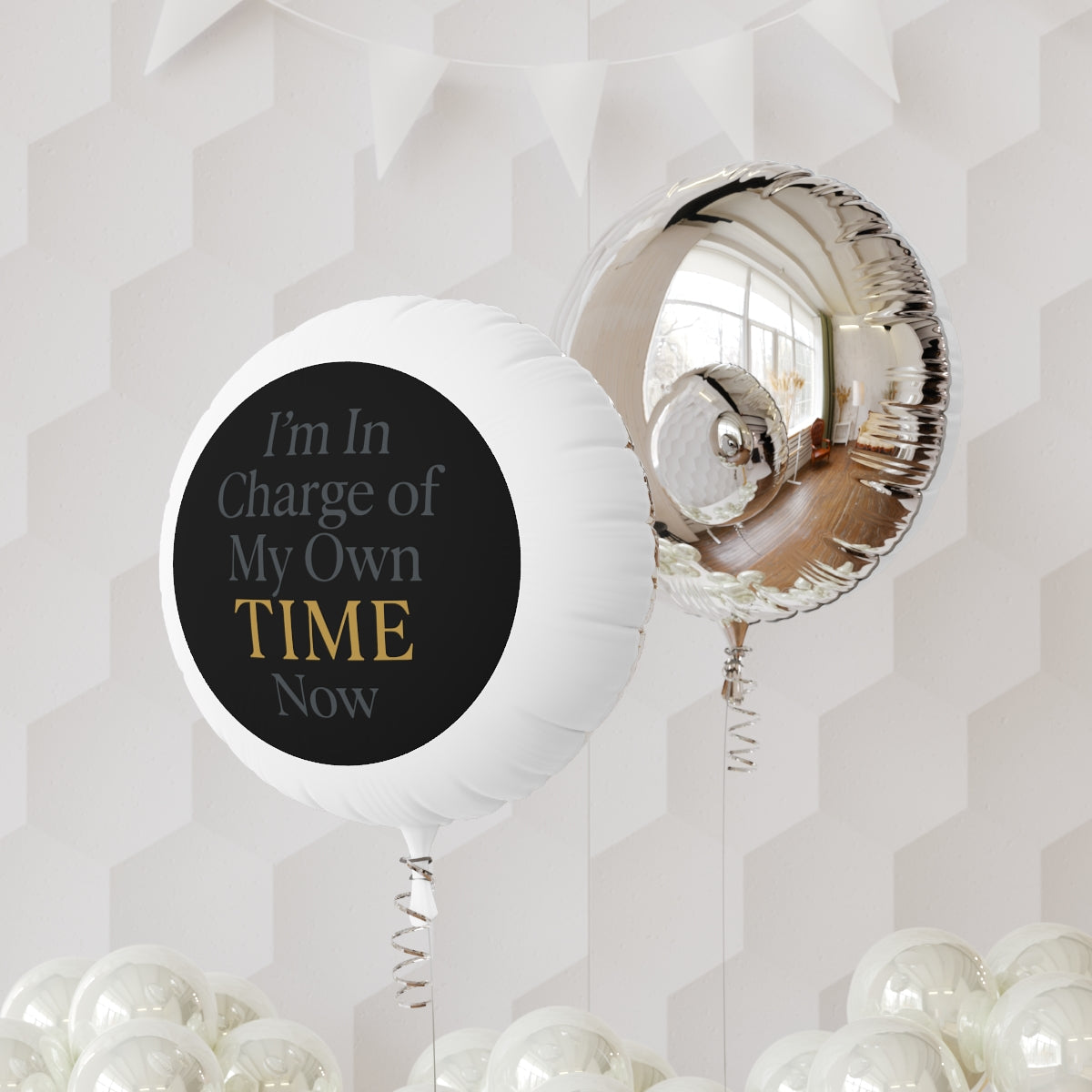 I am In Charge of My Own TIME Now | A New Life Awaits | Retirement Gift Mylar Ballons 11in or 22in - Retiree Gifts Retirement Party
