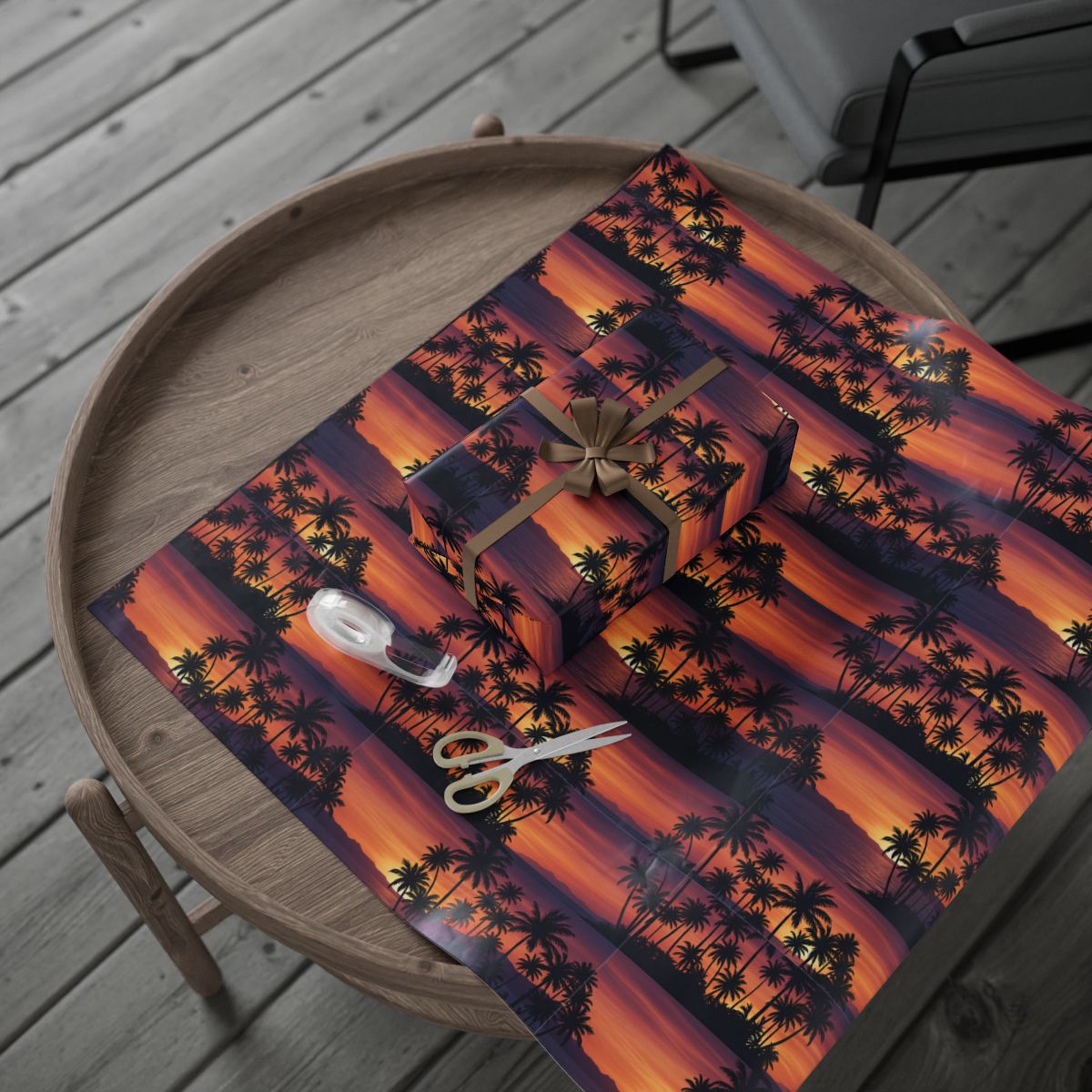 Sunset Palm Tree Gift Wrapping Paper product type