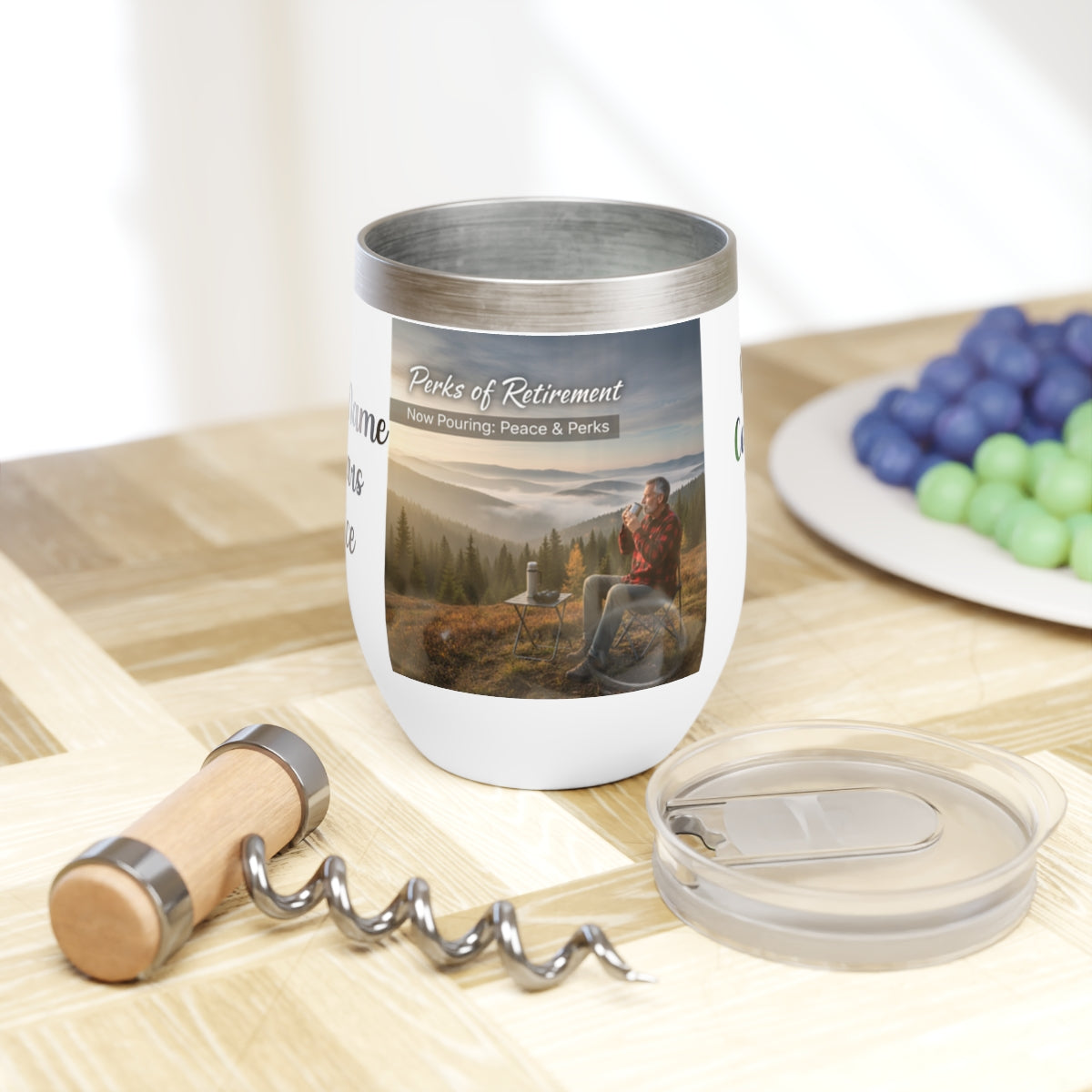 Perks of Retirement Insulated Wine Tumbler