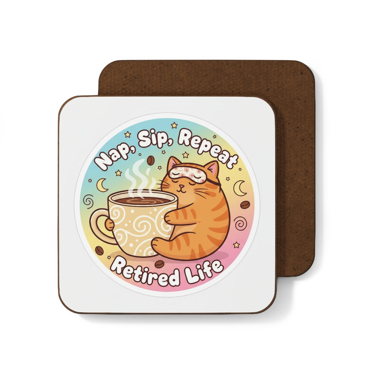 Nap Sip Repeat Retired Life Cute Cat Decor Item