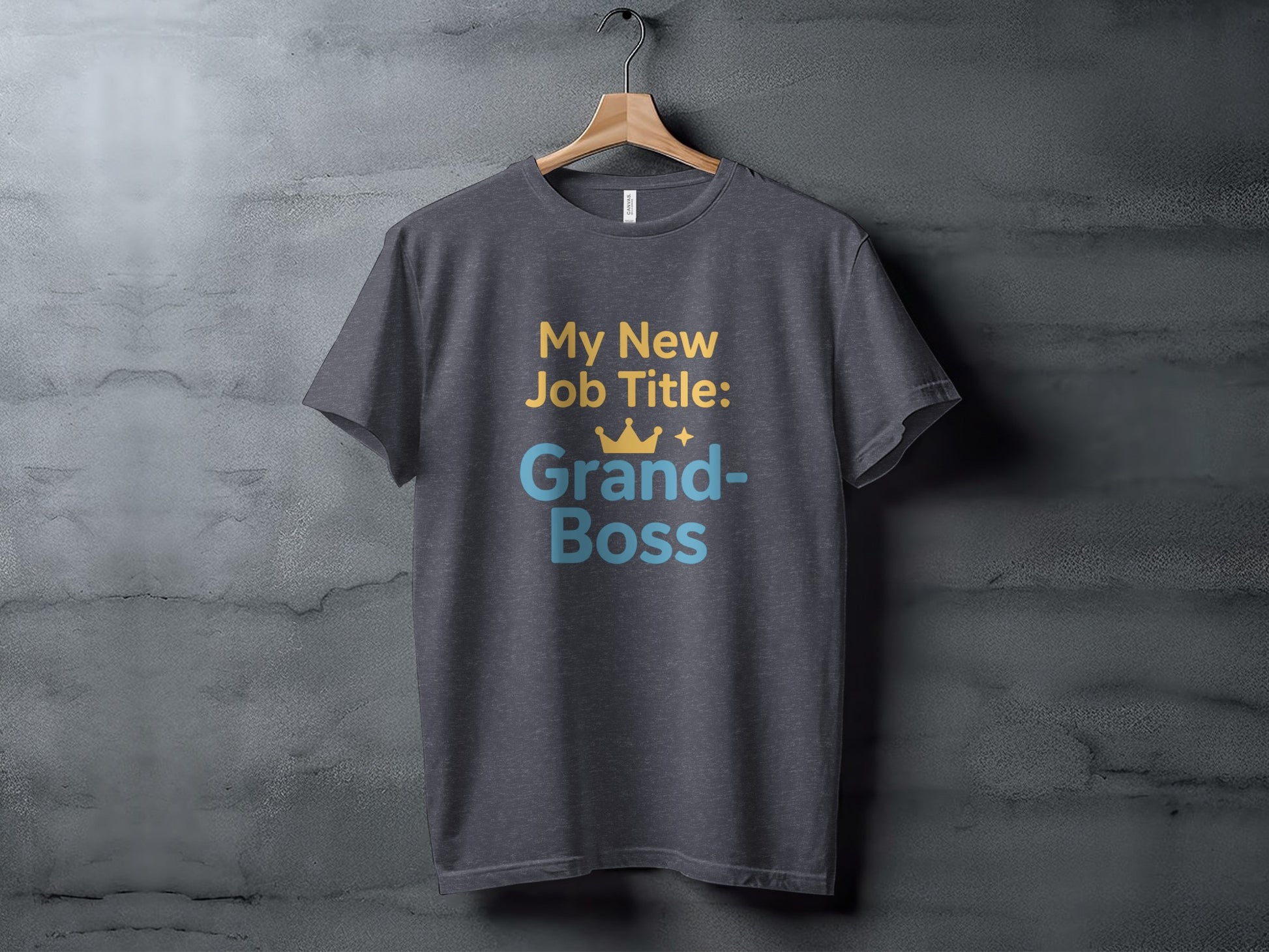 My New Job Title Grand Boss | Dark Heaterh Color Bella T-Shirts - Retiree Gifts Retirement Party