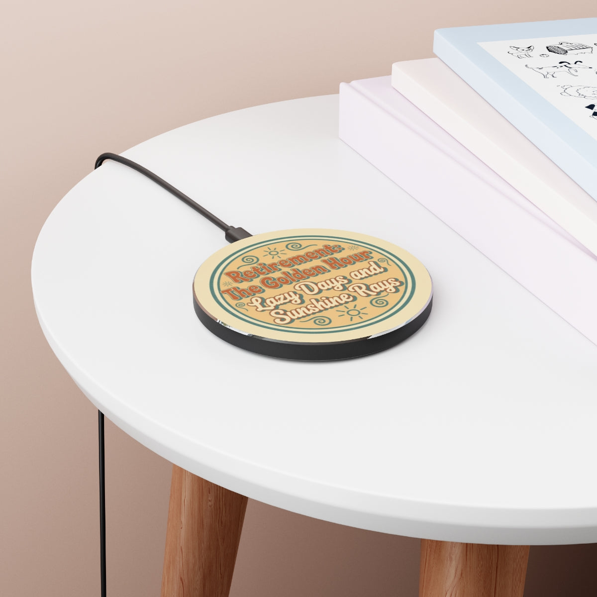 Retirement The Golden Hour Lazy Days Sunshine Rays | Retirement The Golden Hour Personalized Phone Stand or Phone Charger - Retiree Gifts Retirement Party