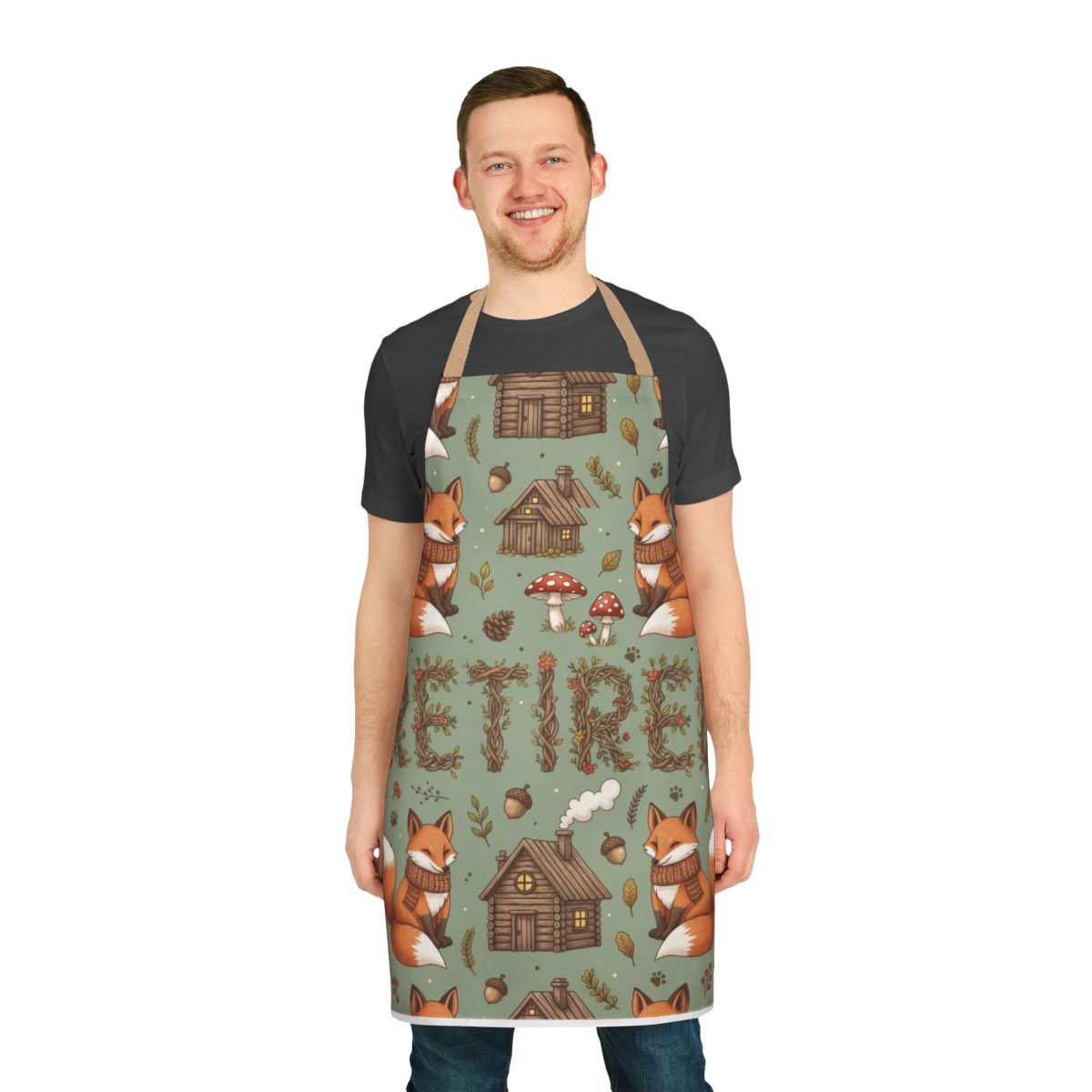 Cute Fox and Cabin Retirement Apron