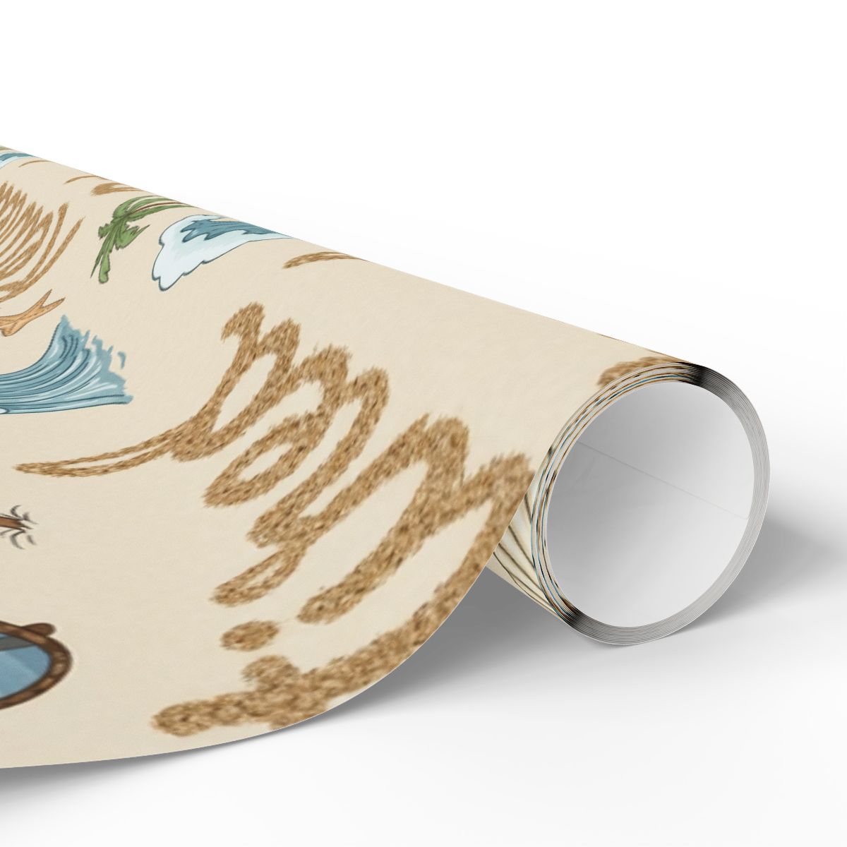 Delightful Beach-Themed Wrapping Paper Roll