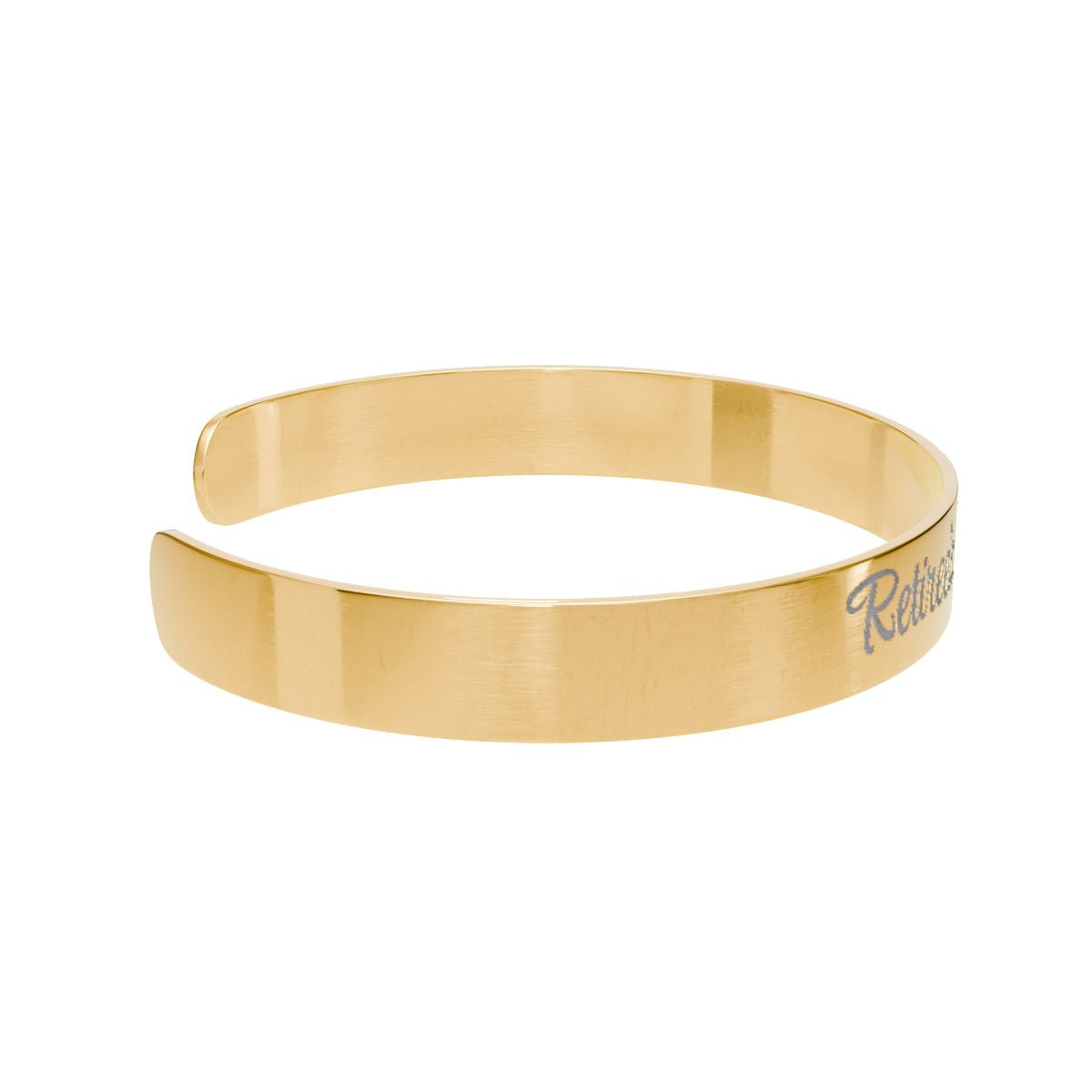 Personalized Gold Cuff Bracelet with Engraved Design
