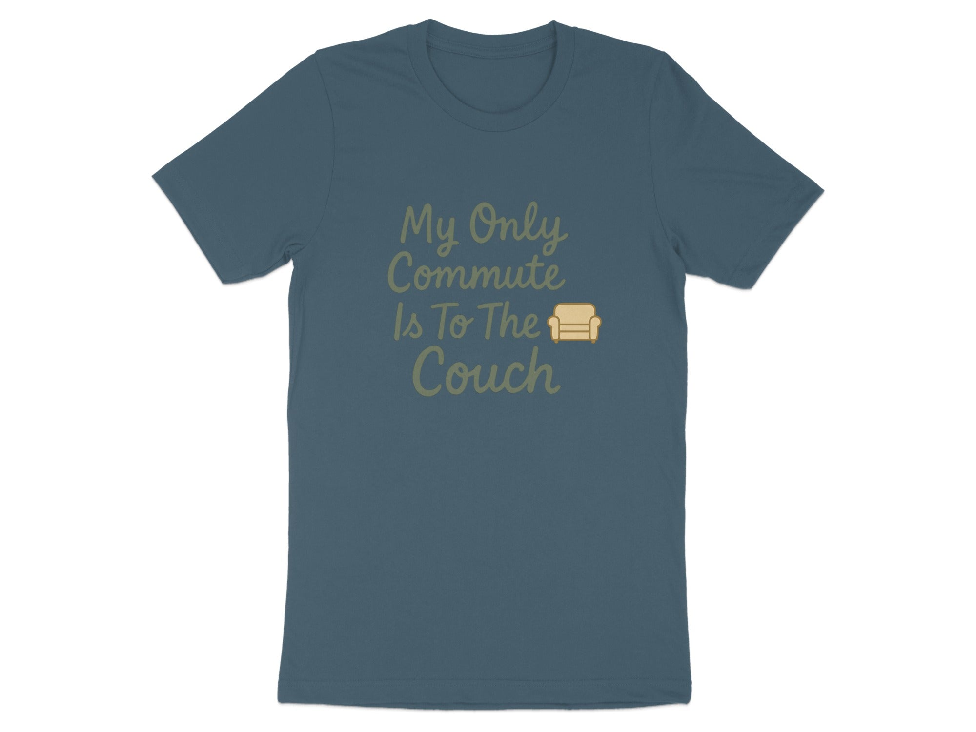 My Only Commute Is To The Couch | Dark Heather Color Bella T-Shirts - Retiree Gifts Retirement Party