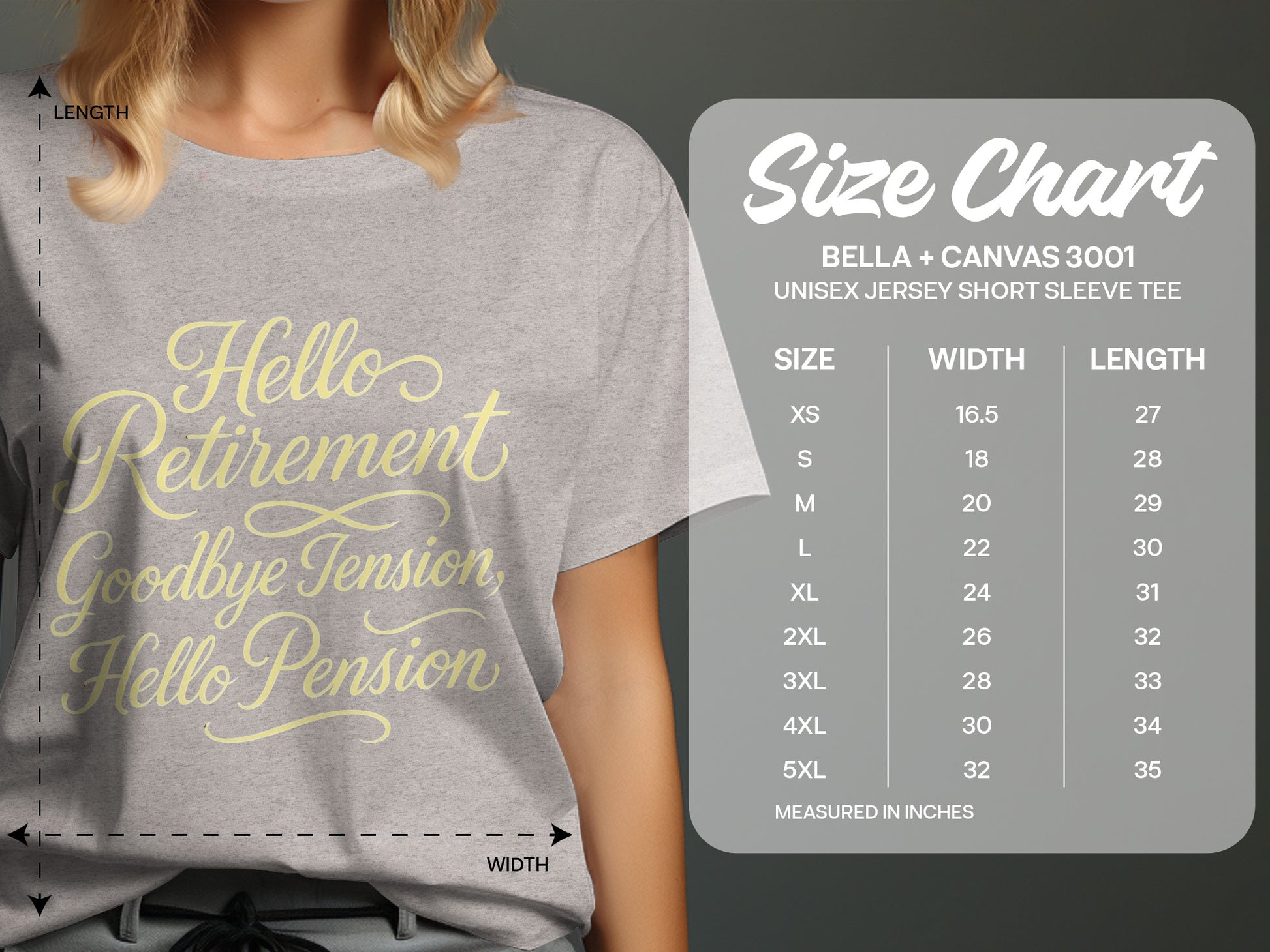 Hello Retirement Goodbye Tension Hello Pension | Celebrate with Soft Color Bella T-Shirts - Retiree Gifts Retirement Party