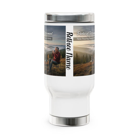 Personalized Travel Mug with Retirement Design