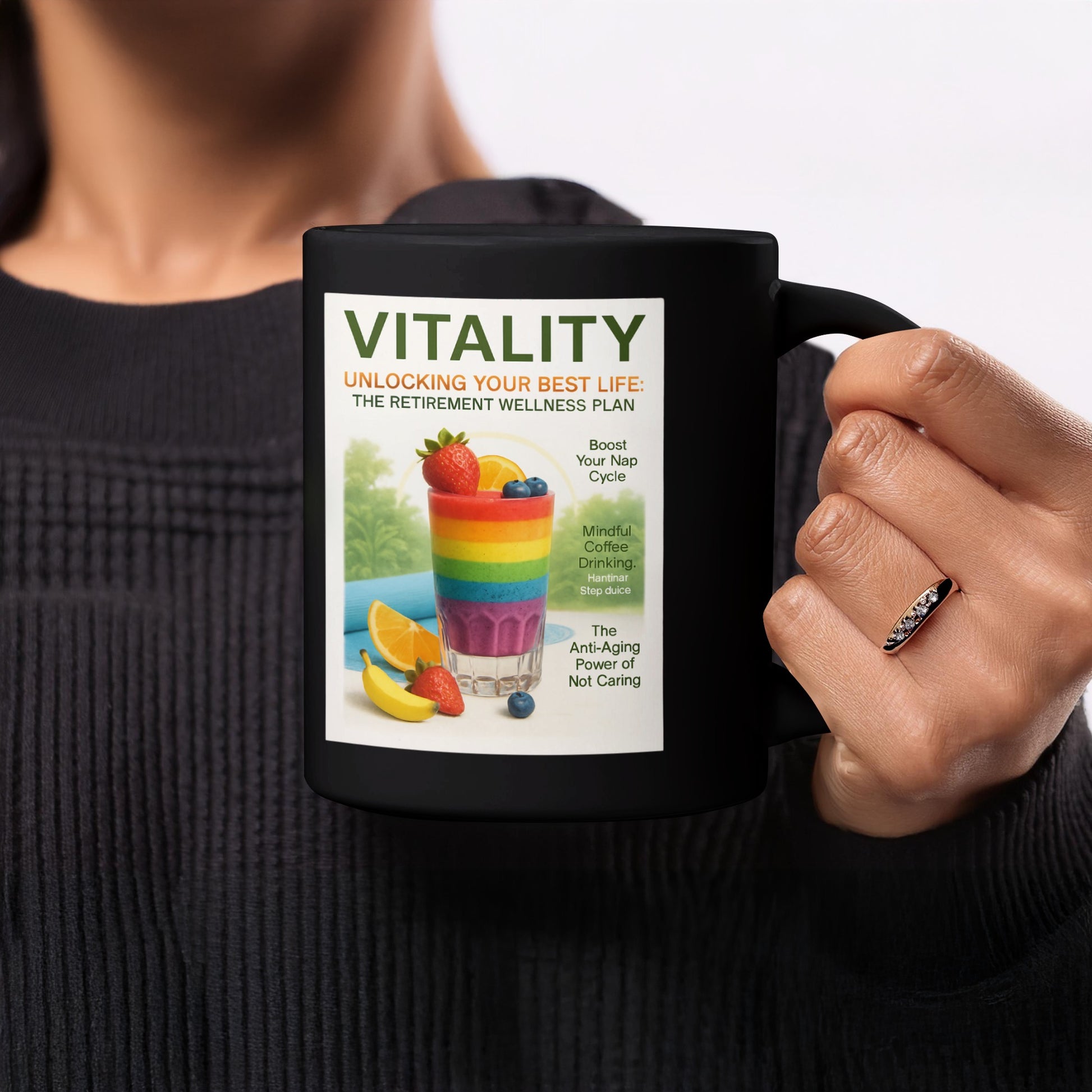 Vibrant VITALITY Rainbow Smoothie Design Mug