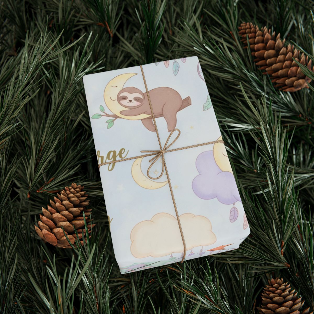 Whimsical Sloth Design Gift Wrap for Special Occasions