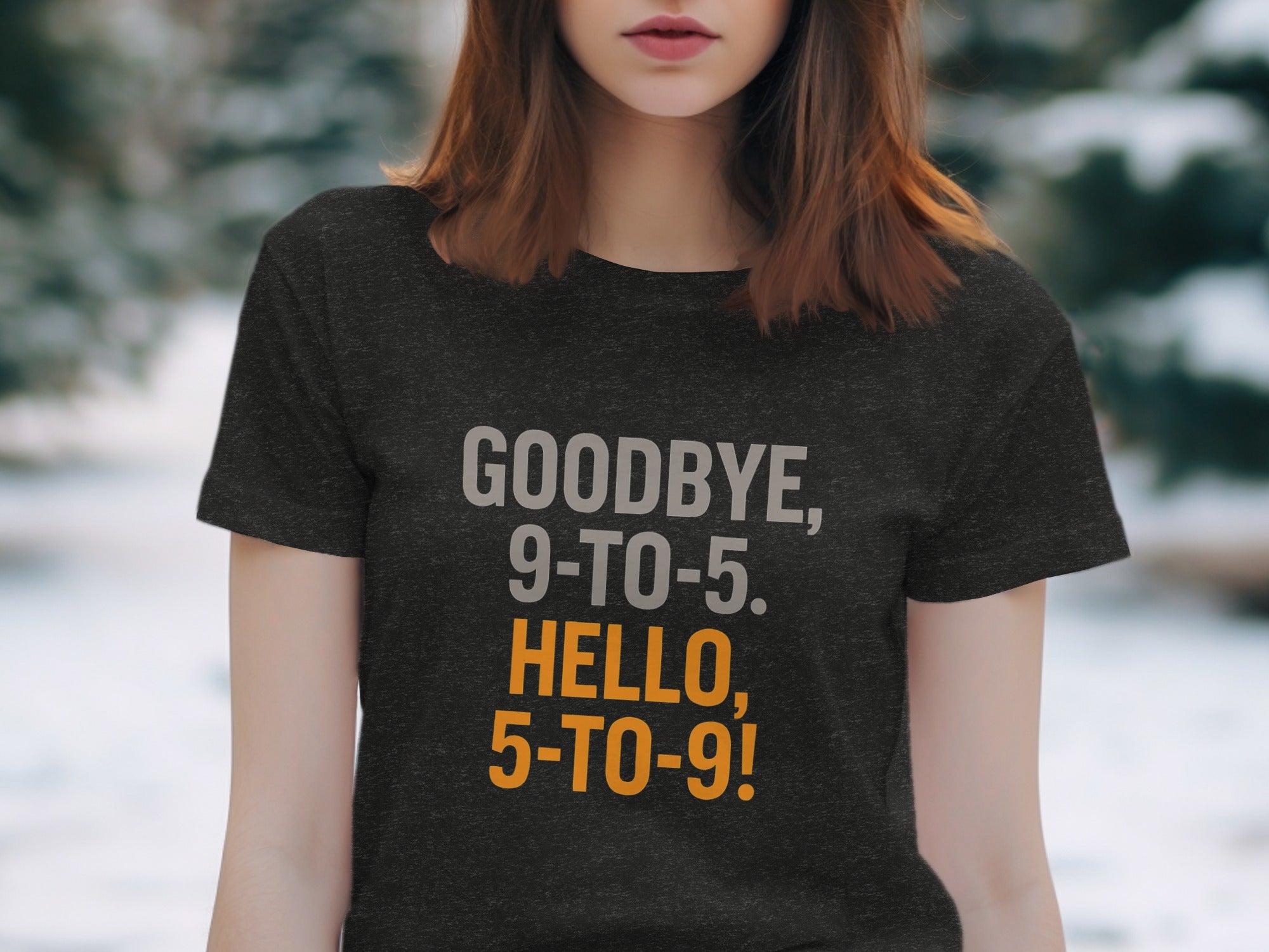 Goodbye 9-to-5 Hello 5-to-9 | Dark Heaterh Color Bella T-Shirts - Retiree Gifts Retirement Party