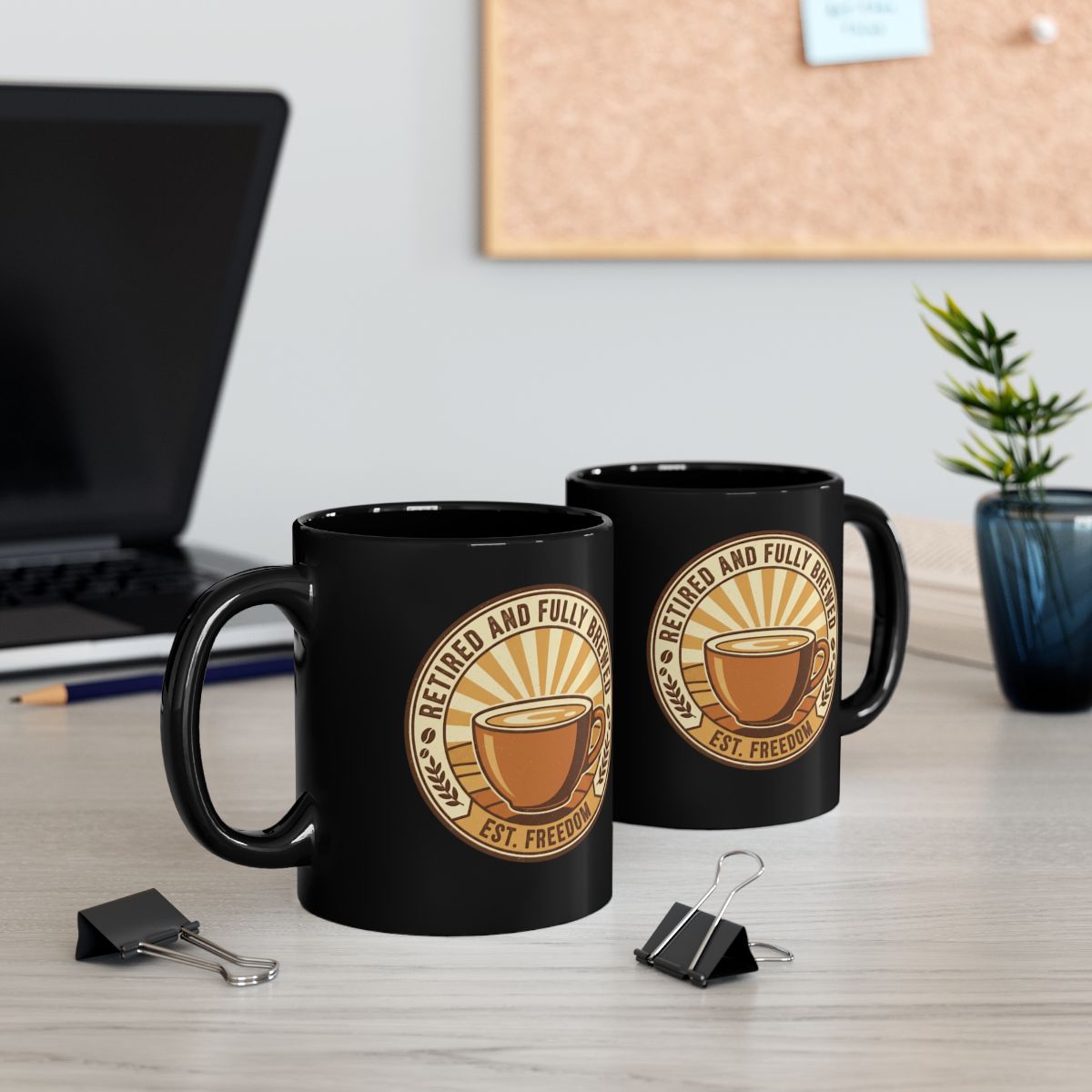 Retired and Fully Caffeinated Black Coffee Mug Product