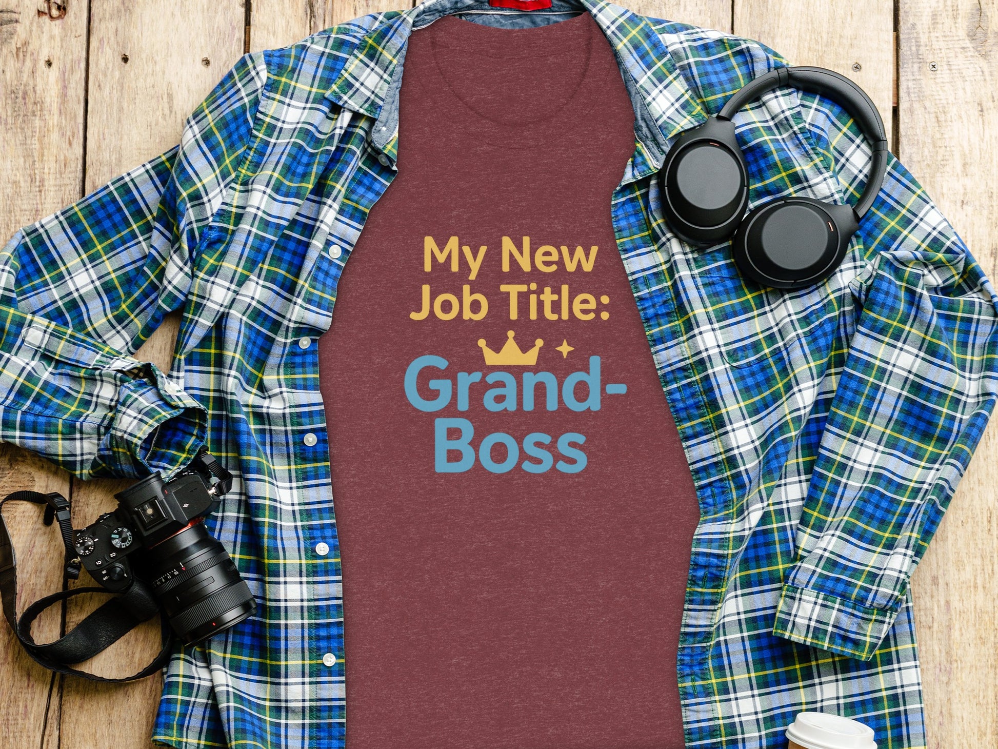 My New Job Title Grand Boss | Dark Heaterh Color Bella T-Shirts - Retiree Gifts Retirement Party