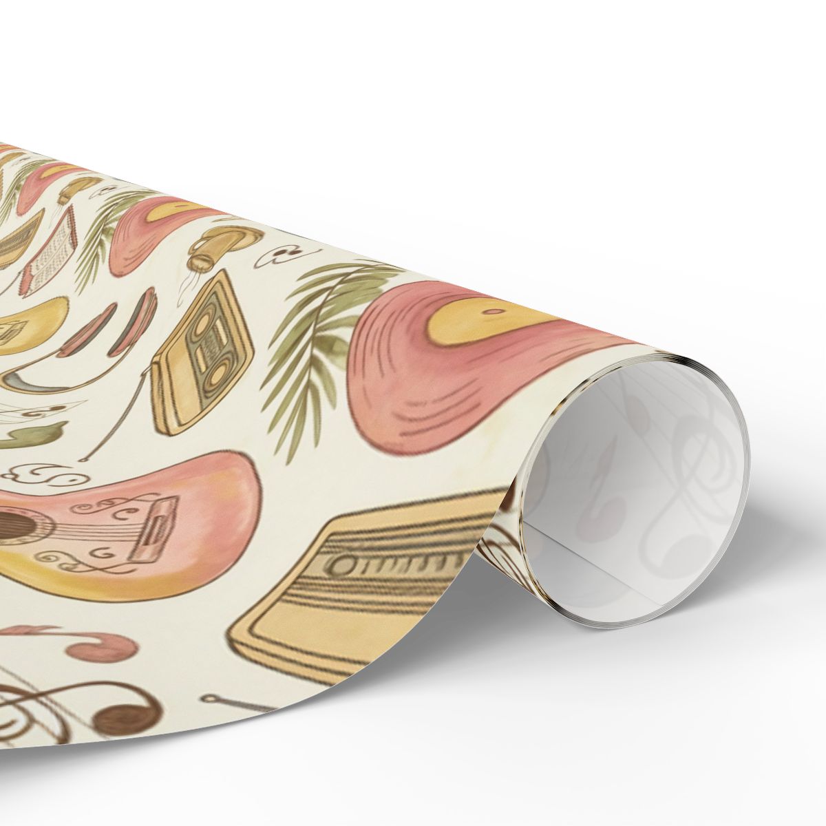 Retro Music Theme Patterned Wrapping Paper Roll