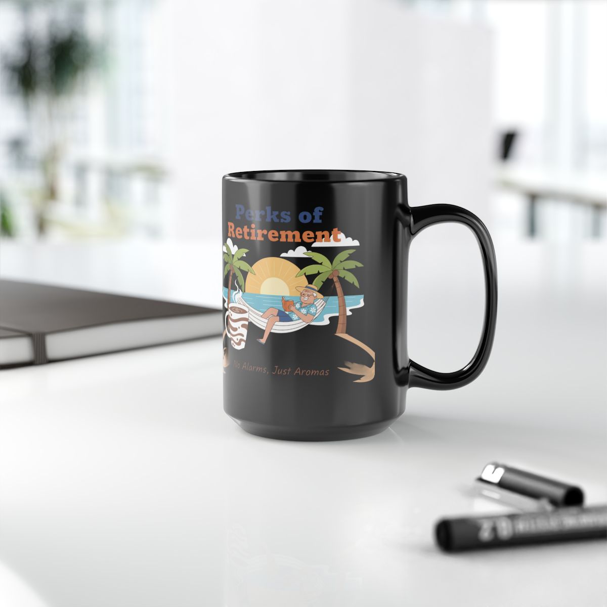 Perks of Retirement Coffee Mug Vibrant Design
