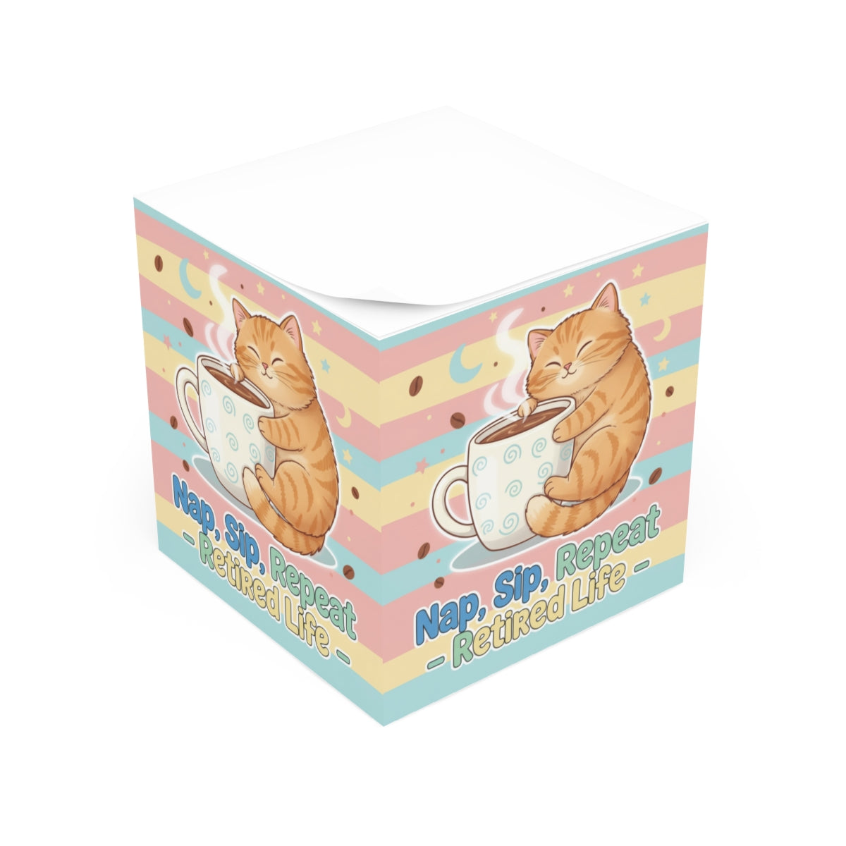 Nap Sip Repeat Retired Life with Cute Cat Design