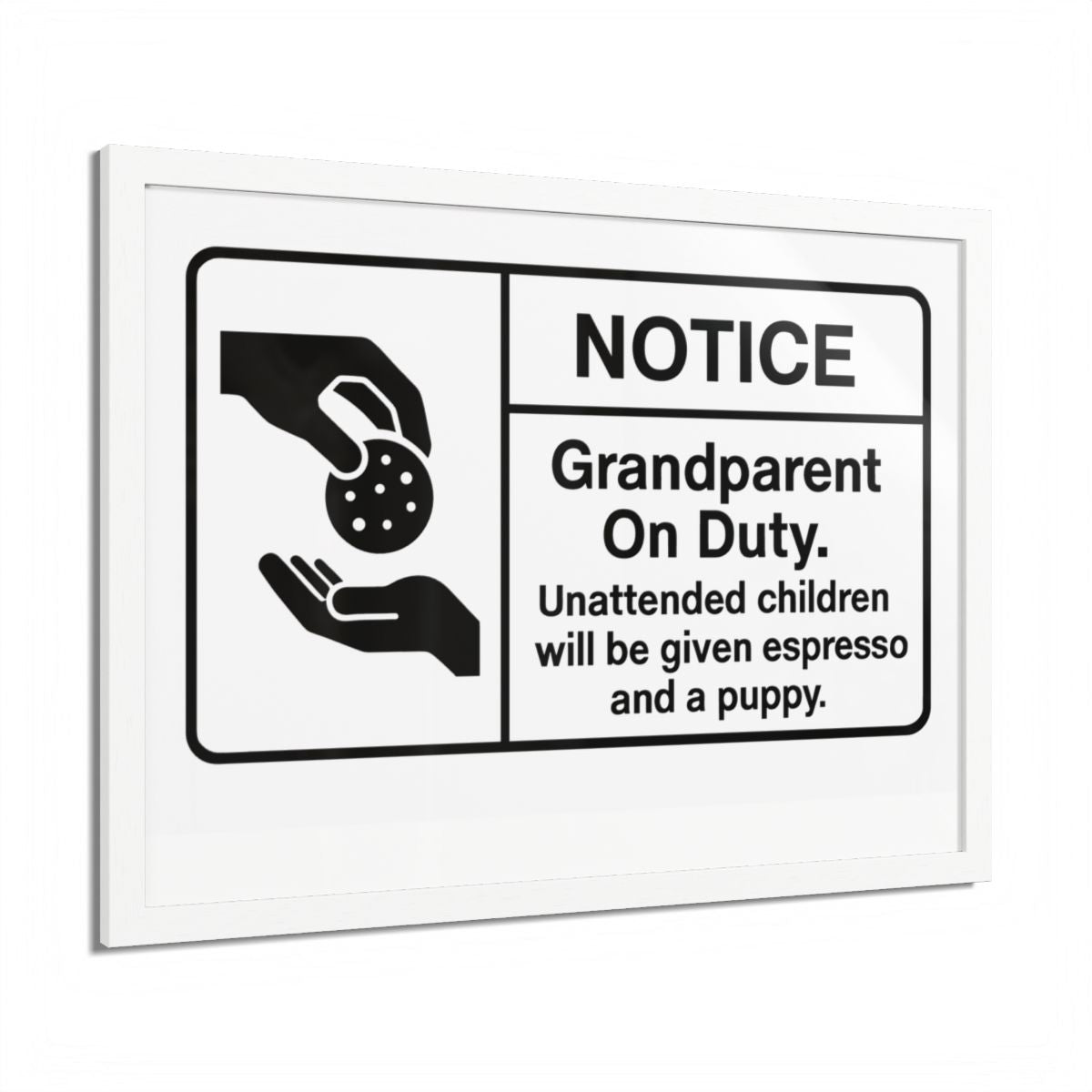 Grandparent On Duty Warning Funny Framed Art Posters - Retiree Gifts Retirement Party